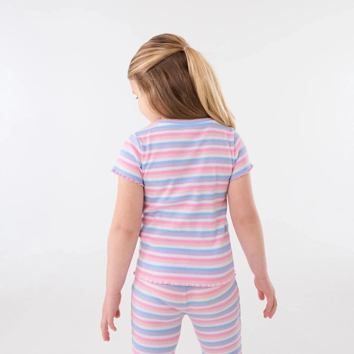 2 Short Sleeve Rib T-shirt VIVID STRIPE MULTI, 2 of 7