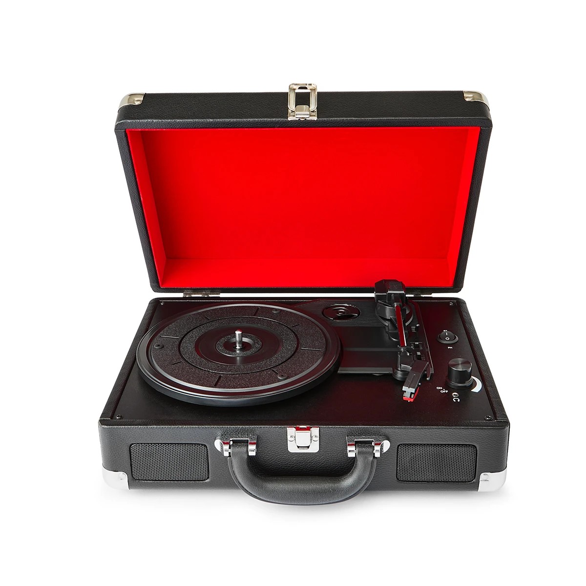 3 3 Speed Turntable with Bluetooth - Black and Red, 3 of 10