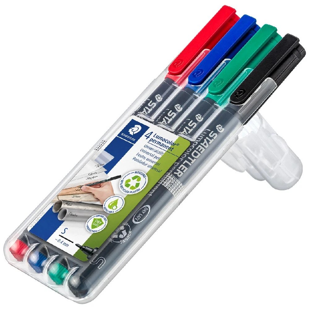 7 Staedtler Lumocolor Super Fine Permanent Markers 4 Pack, 7 of 10