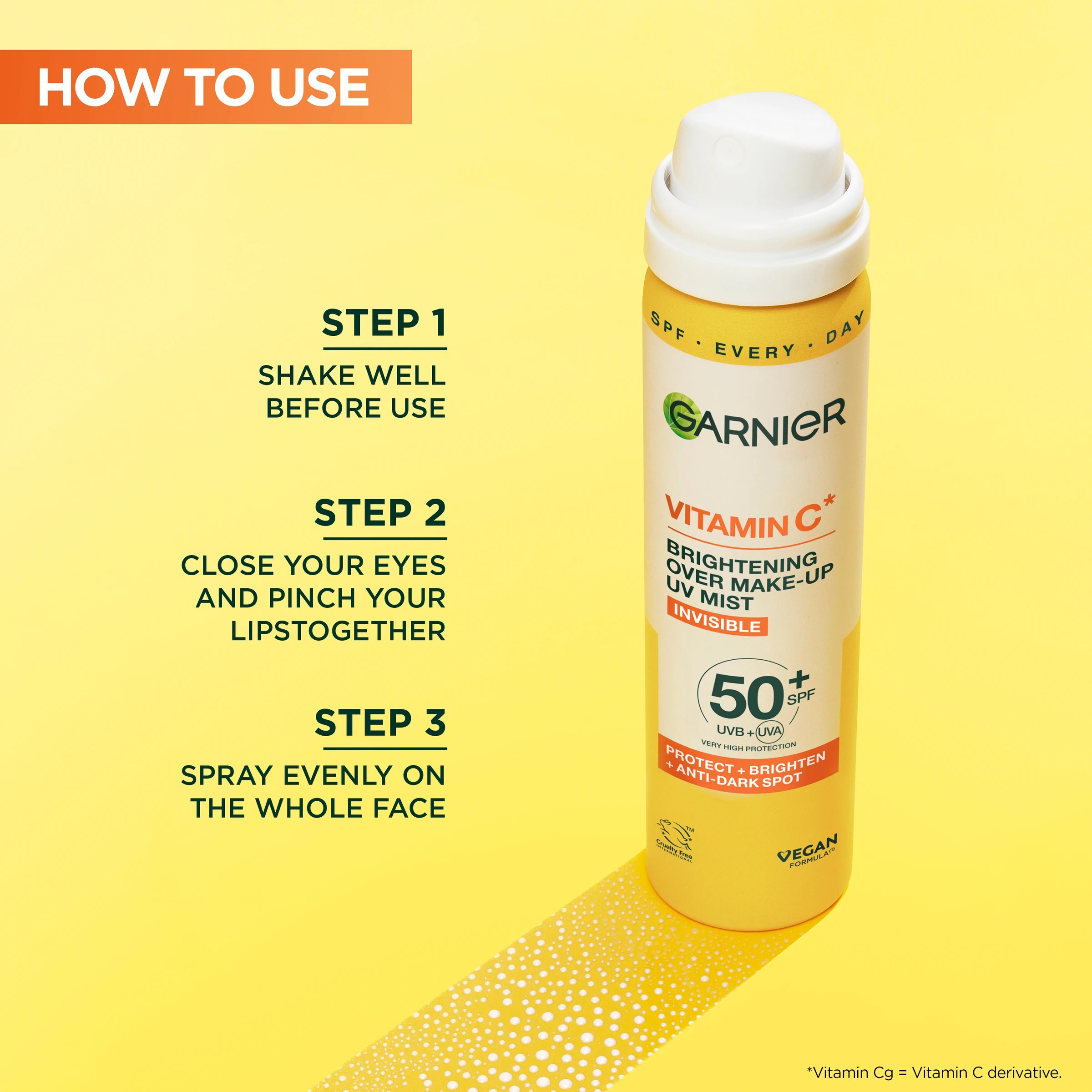 5 Garnier Brightening Over Make-Up UV Mist 99g - Vitamin C, 5 of 6