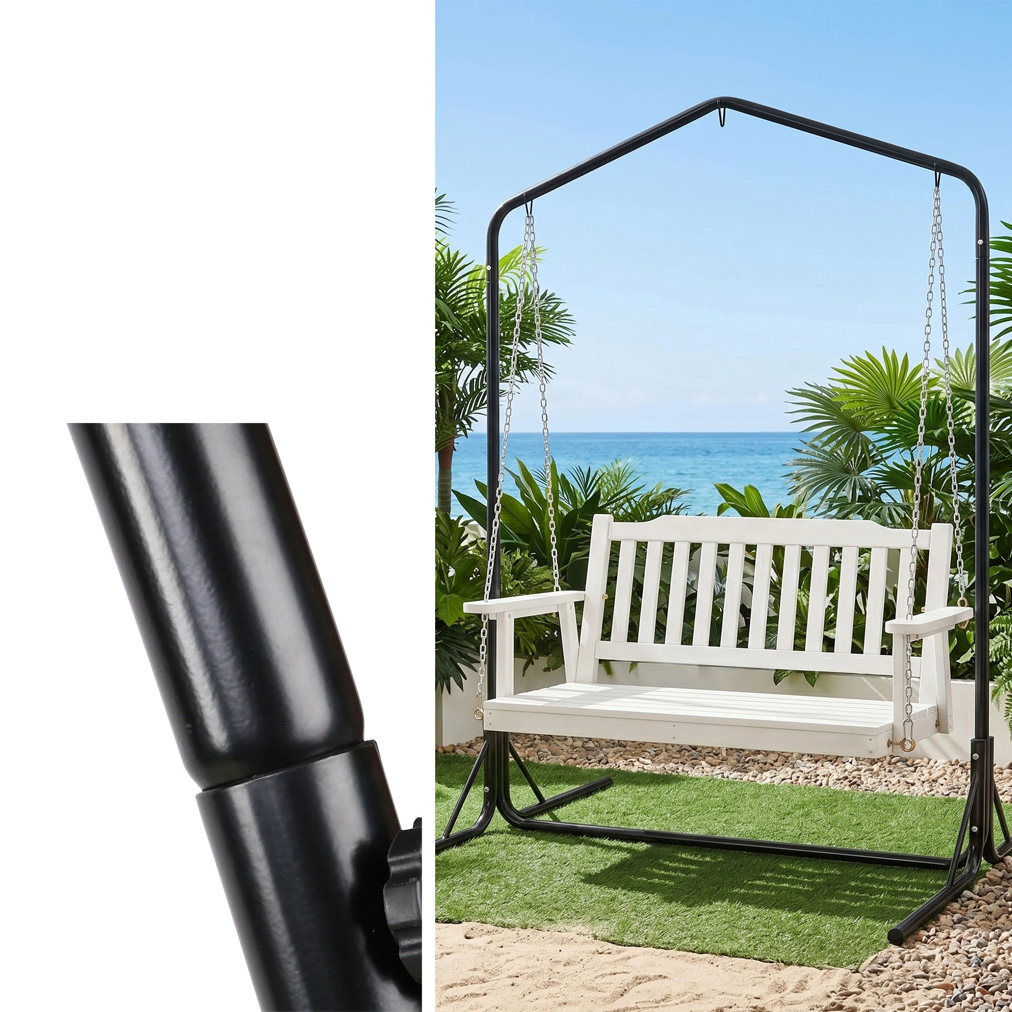 7 Gardeon Wooden 2-Seater Outdoor Swing Chair with Stand & Hanging Chair - Multi, 7 of 7