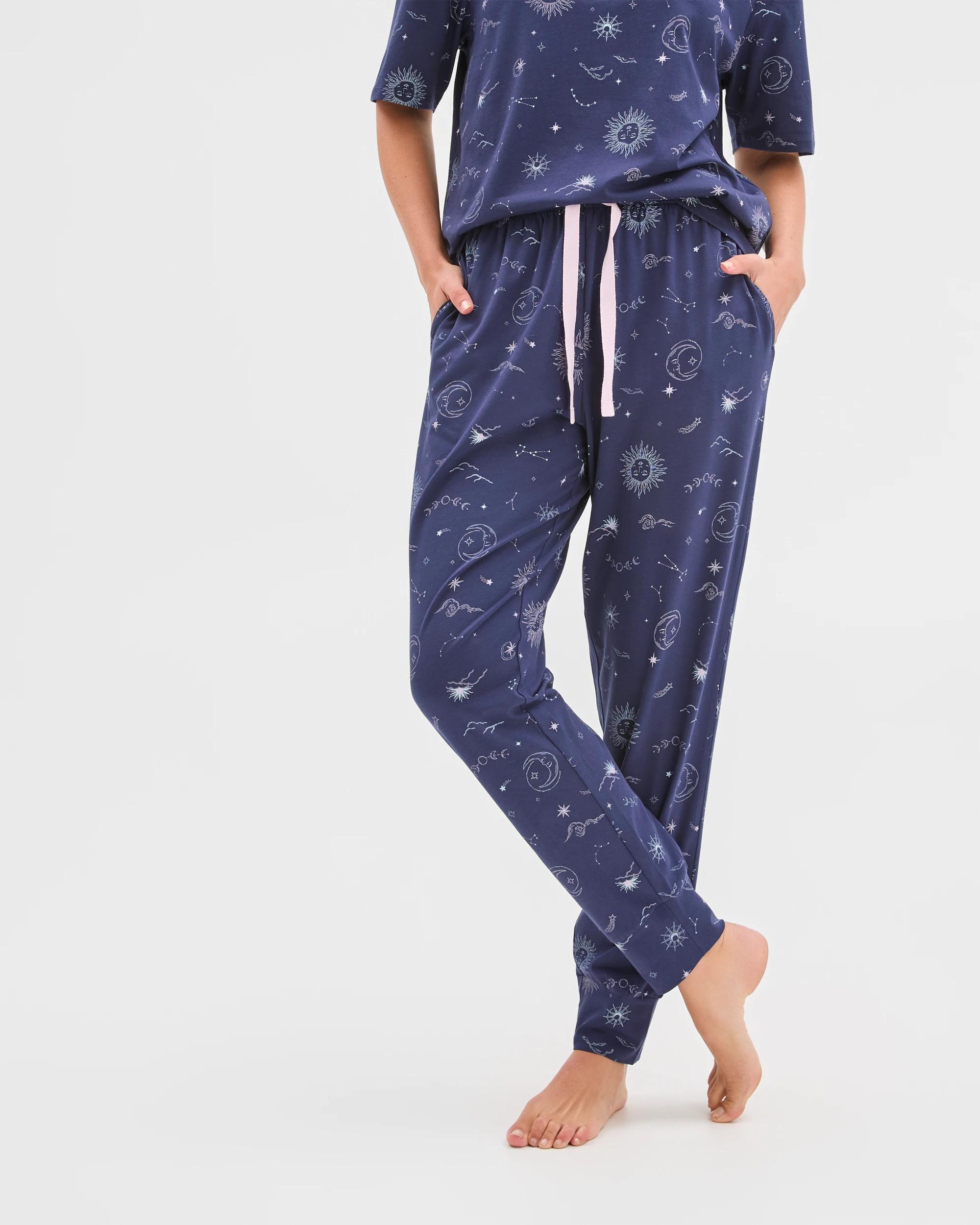 2 Target Woman Australian Cotton Bunny Floral Jogger Sleep Pants CELESTIAL, 2 of 5