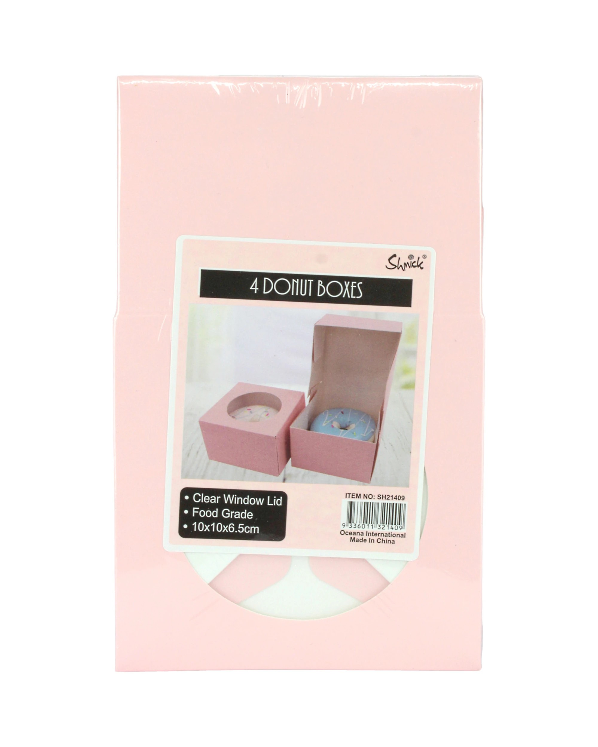 3 Shmick Light Donut Boxes with Window 10cm Pack of 4 - Pink, 3 of 3