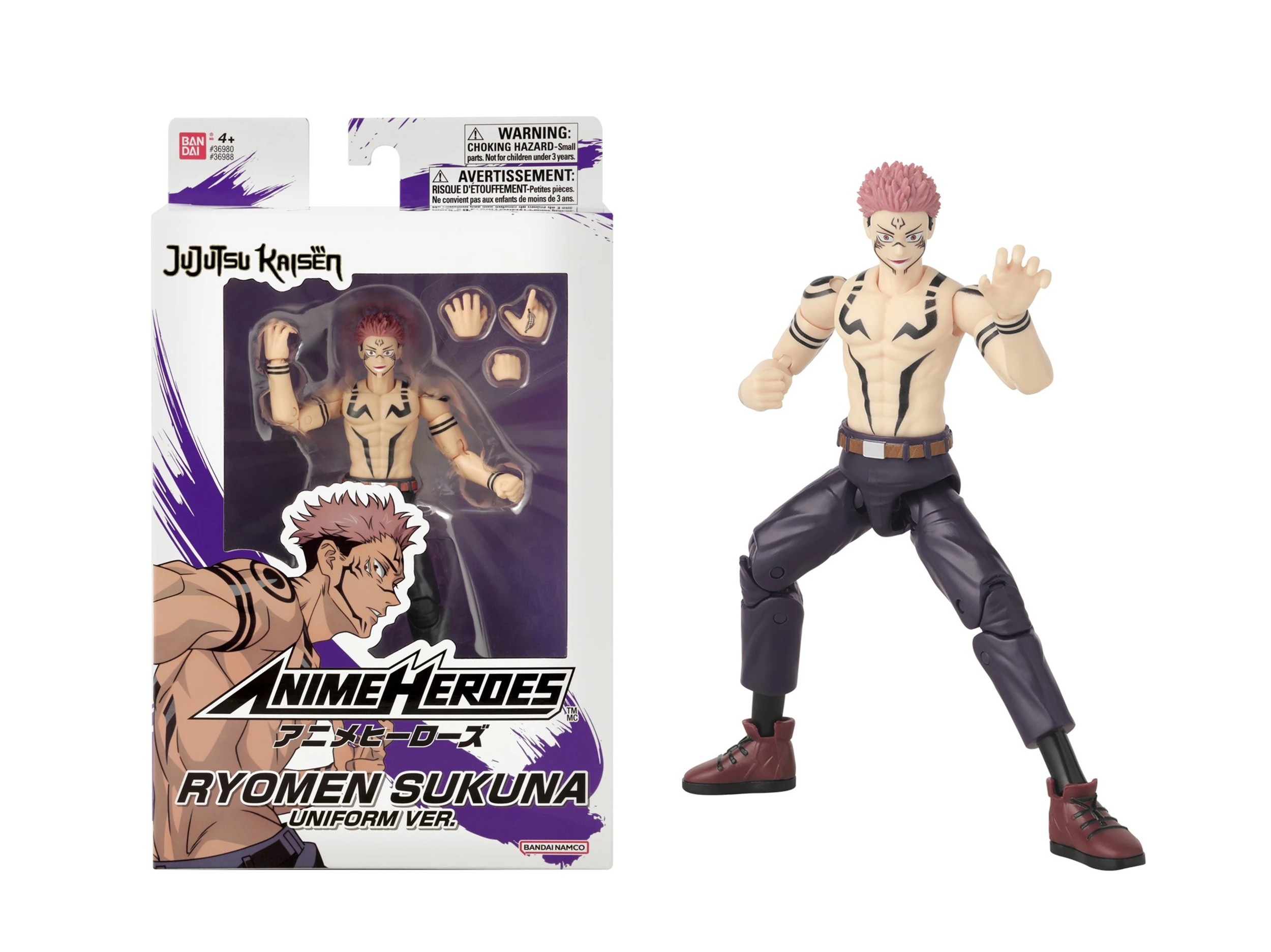 1 Anime Heroes Jujutsu Kaisen Action Figure - Ryomen Sukuna - Uniform Version - Multi, 1 of 3