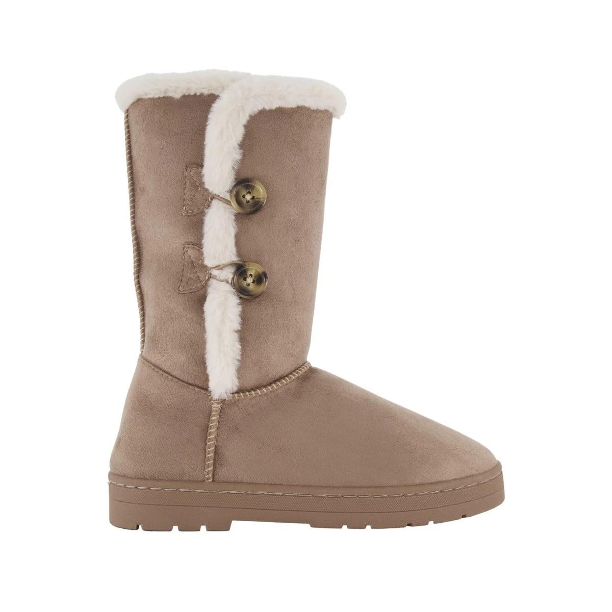 1 Button Trim Boots Taupe, 1 of 3