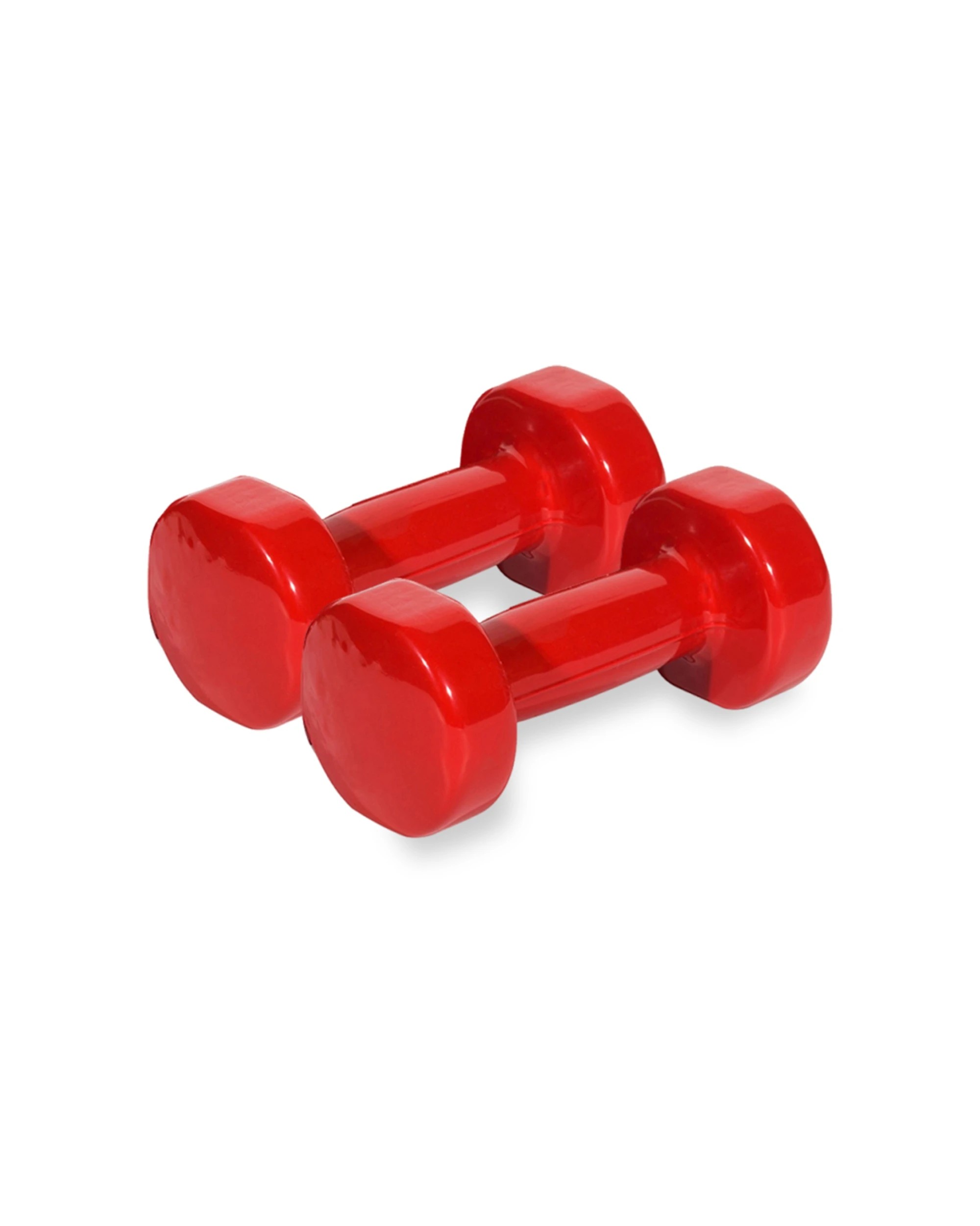 1 BodyWorx 2PK Vinyl Dipped Weighted Dumbbell 3kg Home Gym Workout Set Muscle Toning - Red, 1 of 2