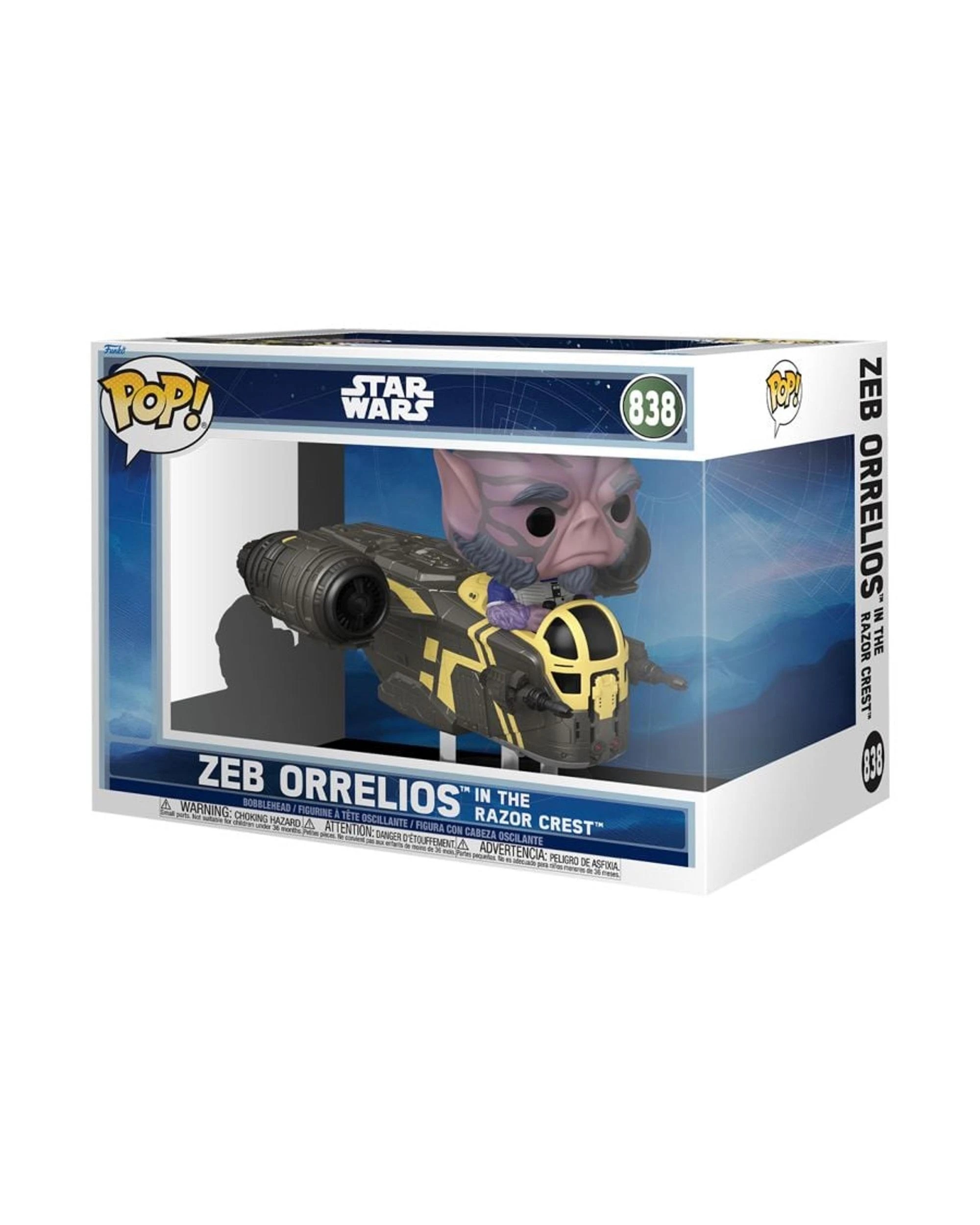 3 Star Wars The Mandalorian and Grogu: Zeb Orrelios in the Razor Crest Bobblehead Funko POP! Rides, 3 of 3