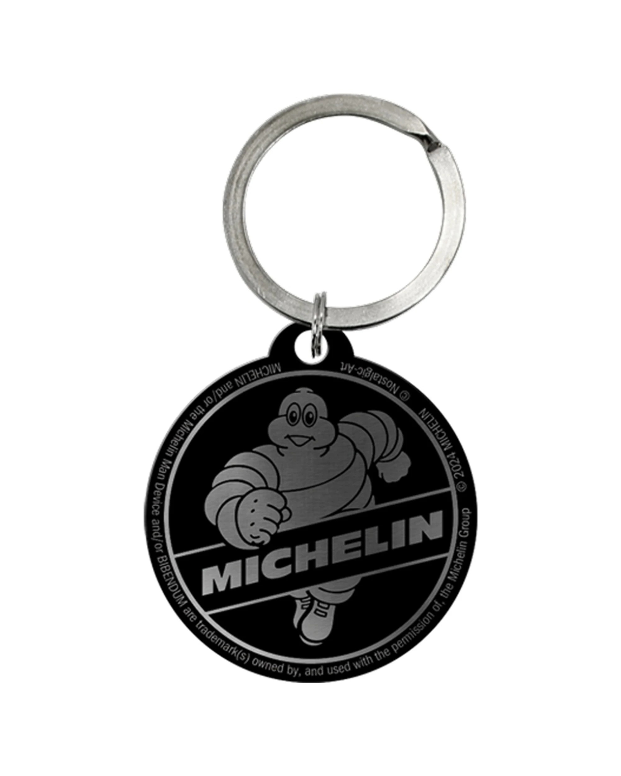 2 Nostalgic Art Stainless Steel Keyring Round Michelin Vintage Design - Multi, 2 of 5
