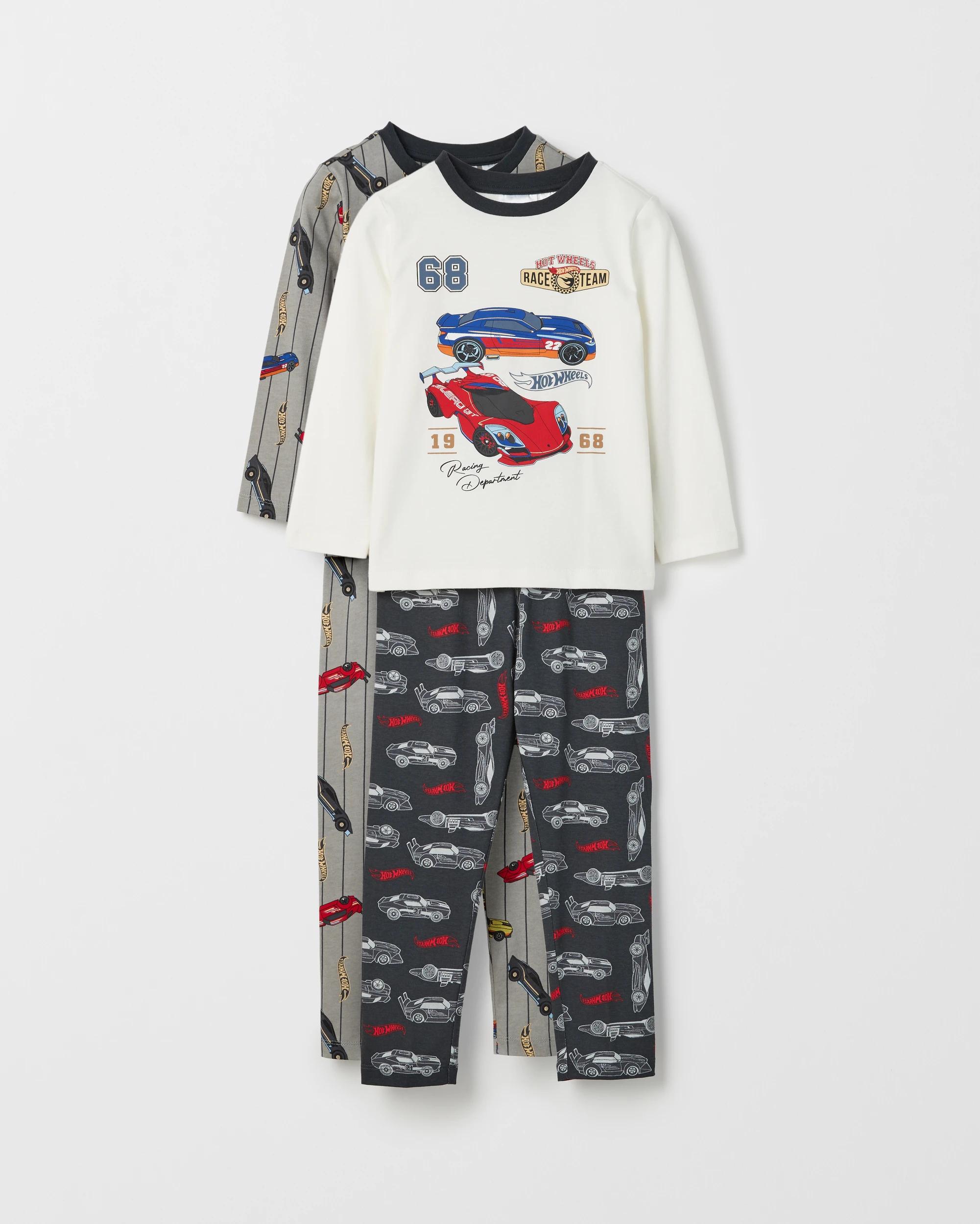 1 Hot Wheels Australian Cotton 2 Pack Younger Boys Pyjama Set HOT WHEELS, 1 of 6