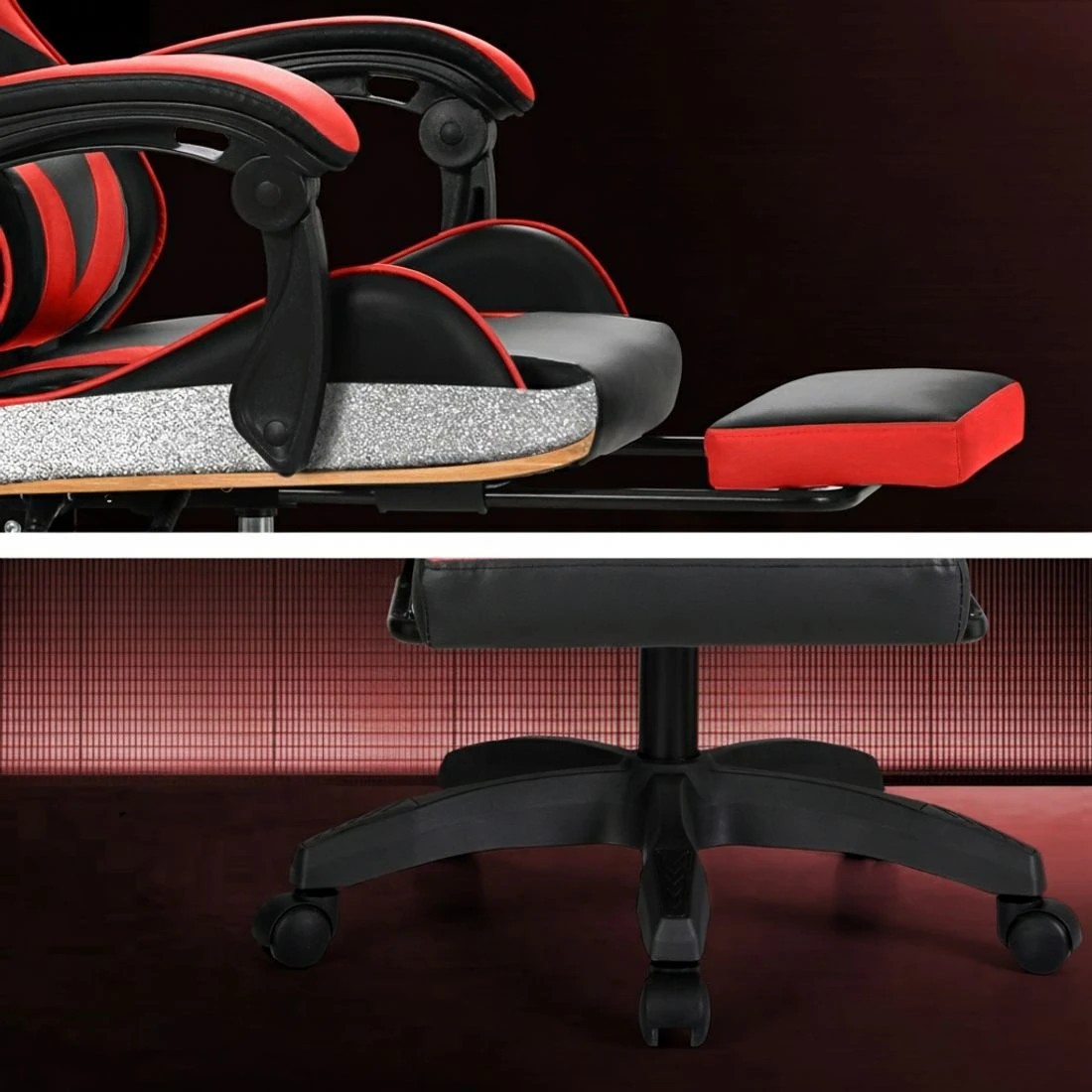 6 Artiss 6 Point Massage Gaming Office Chair 7 LED Footrest - Multi, 6 of 6