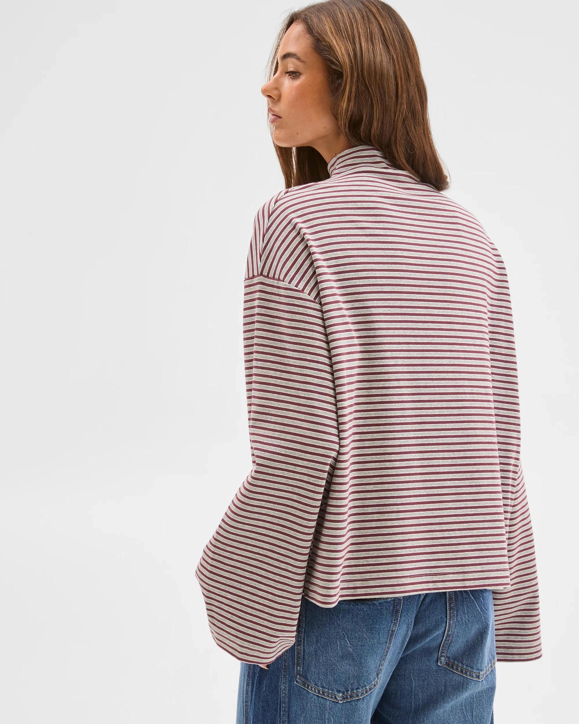 6 Lily Loves Australian Cotton High Neck Long Sleeve T-Shirt BURGUNDY, 6 of 6