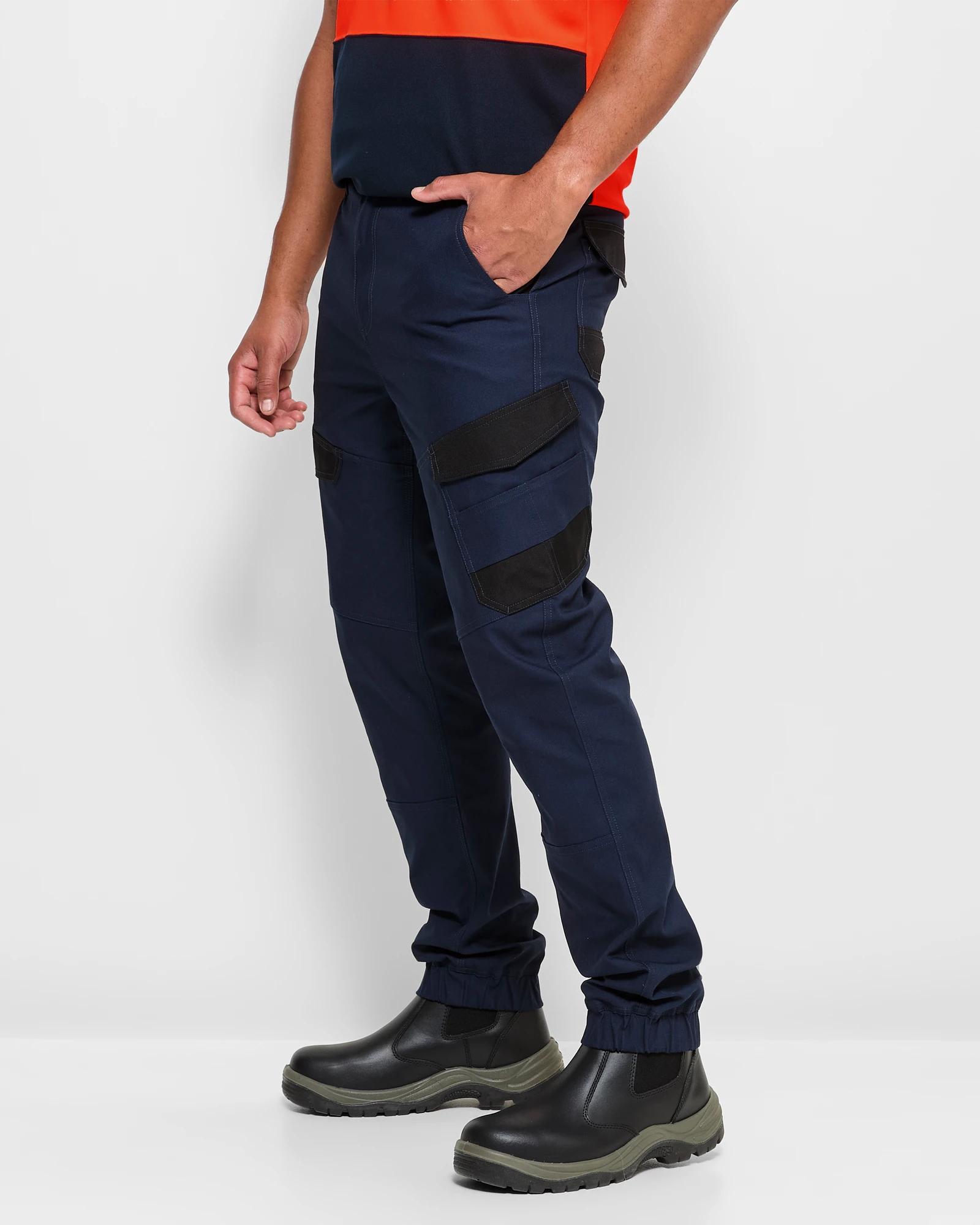 3 Australian Cotton Performance Cargo Jogger Pants - Graphite NAVY BLUE, 3 of 5