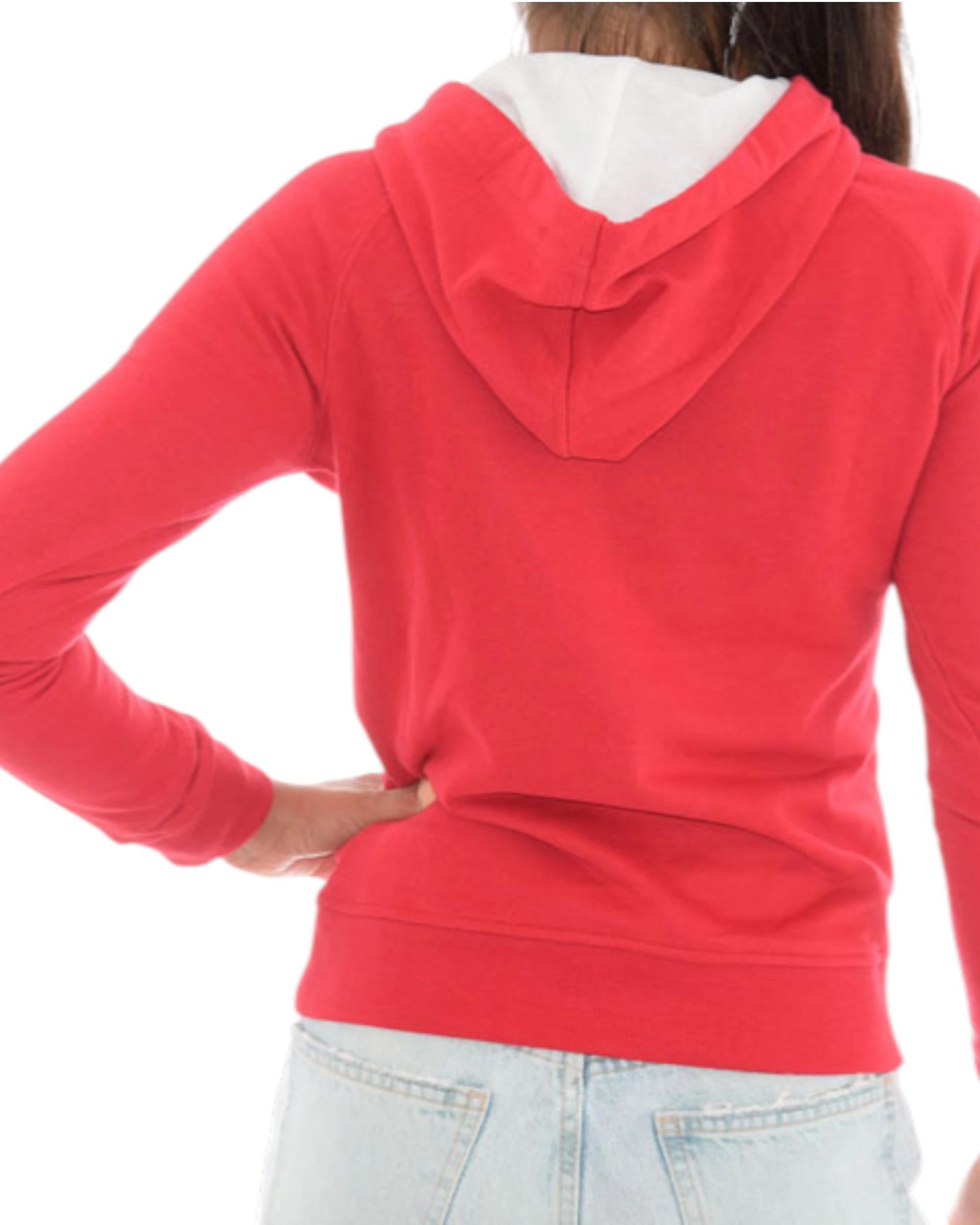 2 Kappa Womens Logo Zeleril Slim Red/White Hoodie Performance Jumper RED/WHITE, 2 of 4