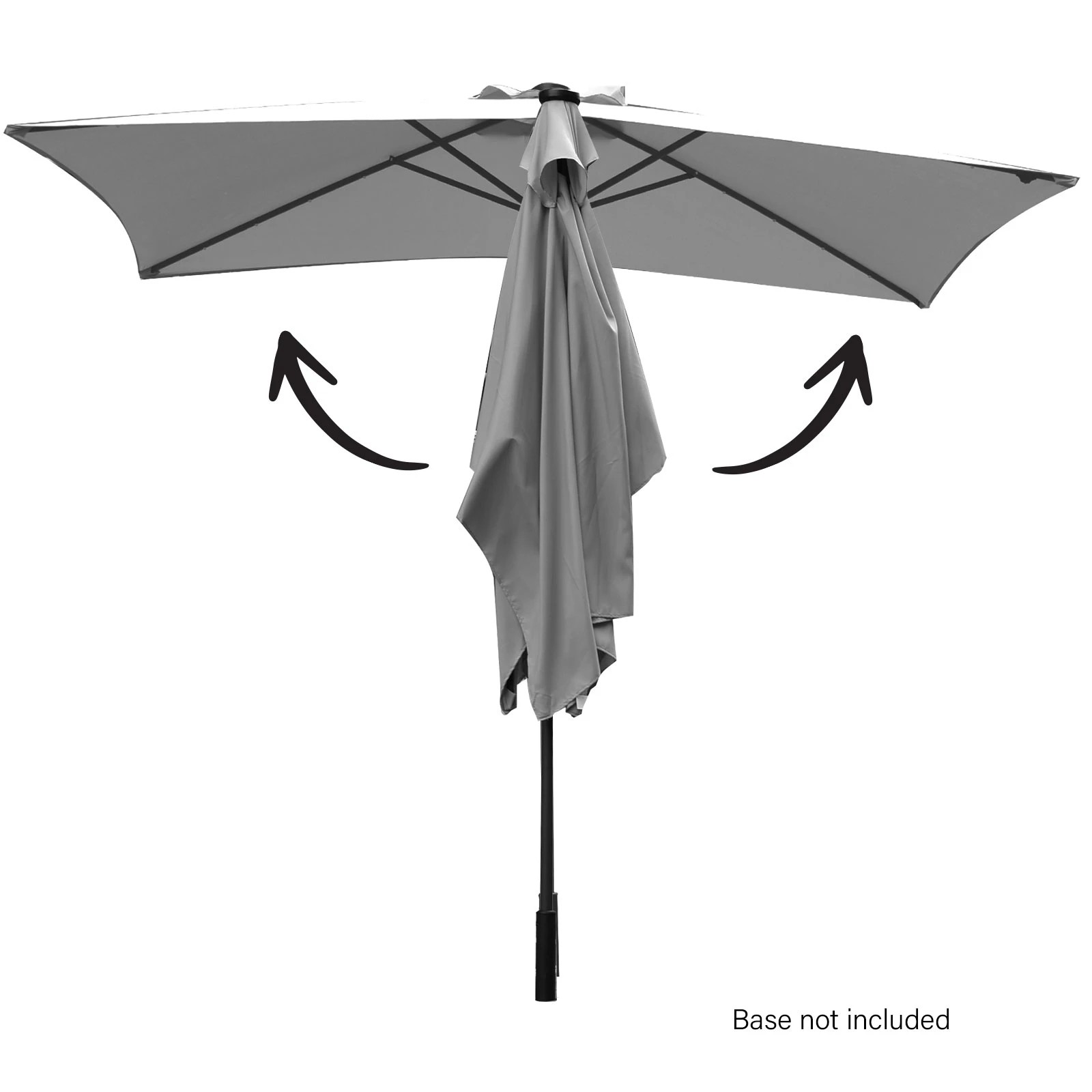 7 Arcadia Furniture Umbrella 3 Metre Umbrella with Solar LED Lights Garden Yard - Grey, 7 of 10