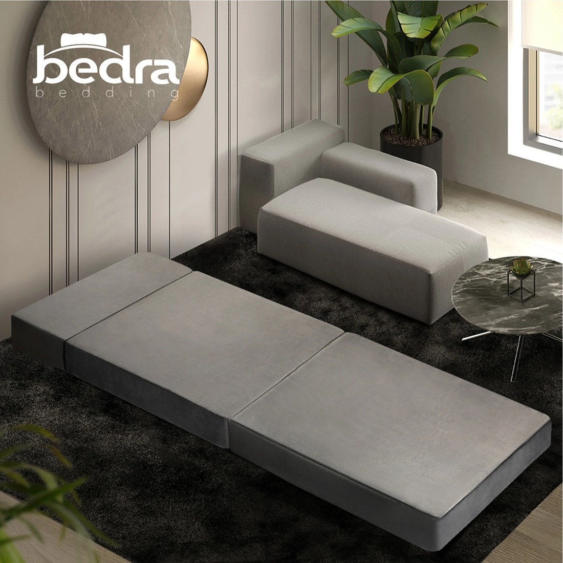 4 Bedra Folding Foam Mattress Single Foldable Sofa Bed Portable Camping Floor Mat
 - Grey, 4 of 10