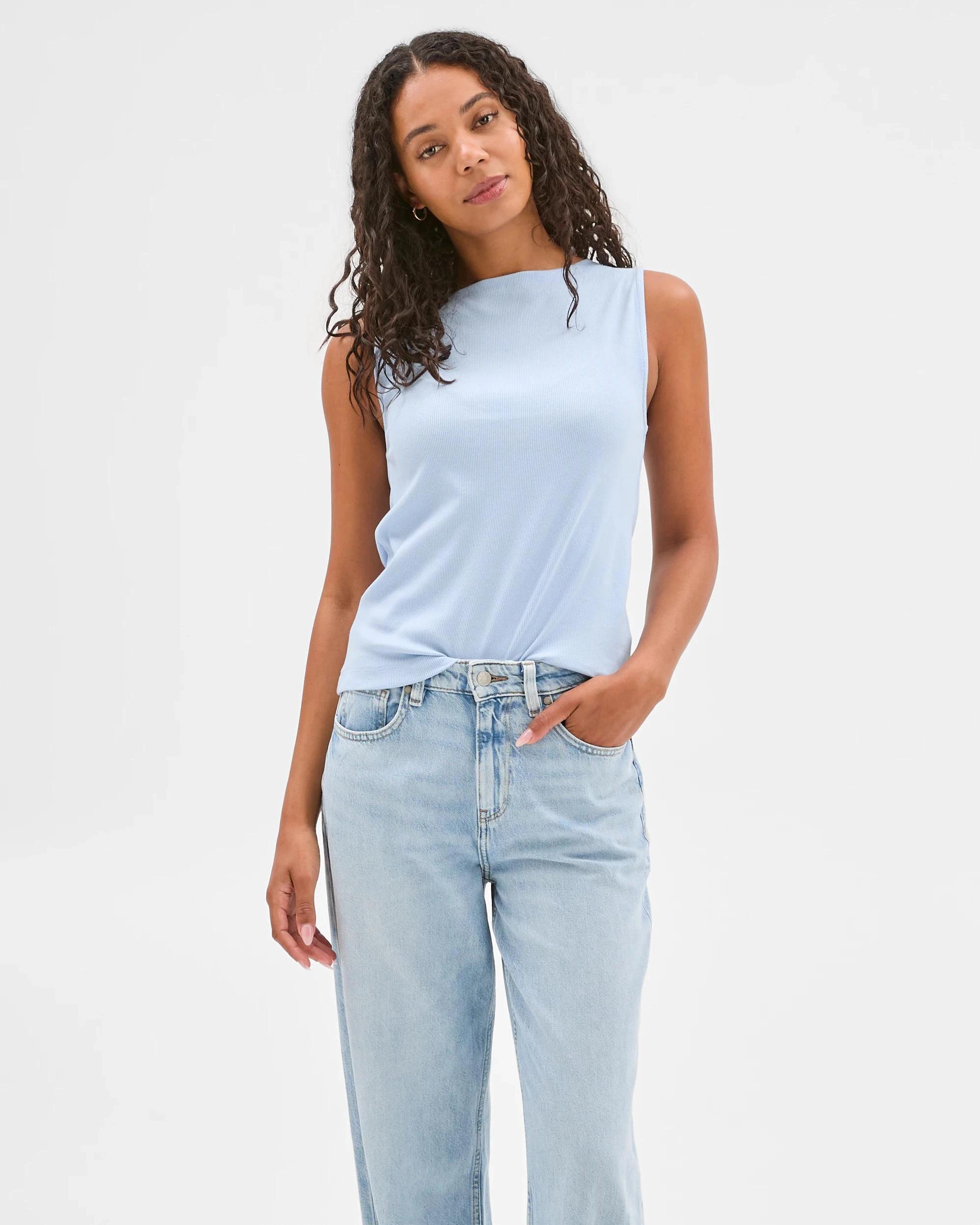 4 Target Soft Touch Boat Neck Rib Tank Top HYDRANGEA, 4 of 5