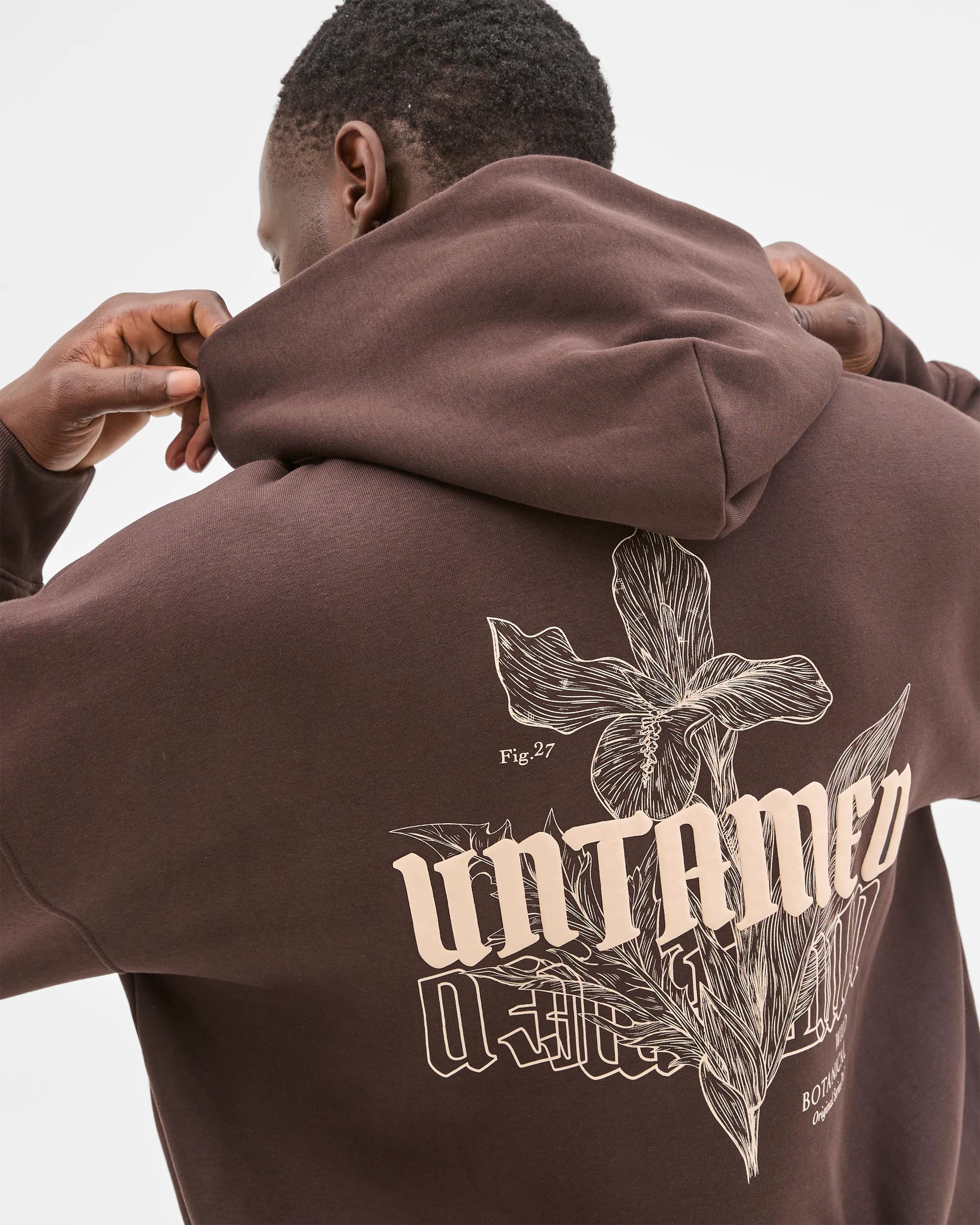 7 Commons Australian Cotton Blend Heavyweight Graphic Hoodie BROWN UNTAMED, 7 of 7