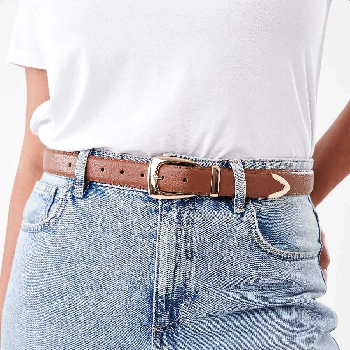 5 Statement Buckle Belt RICH TAN, 5 of 6