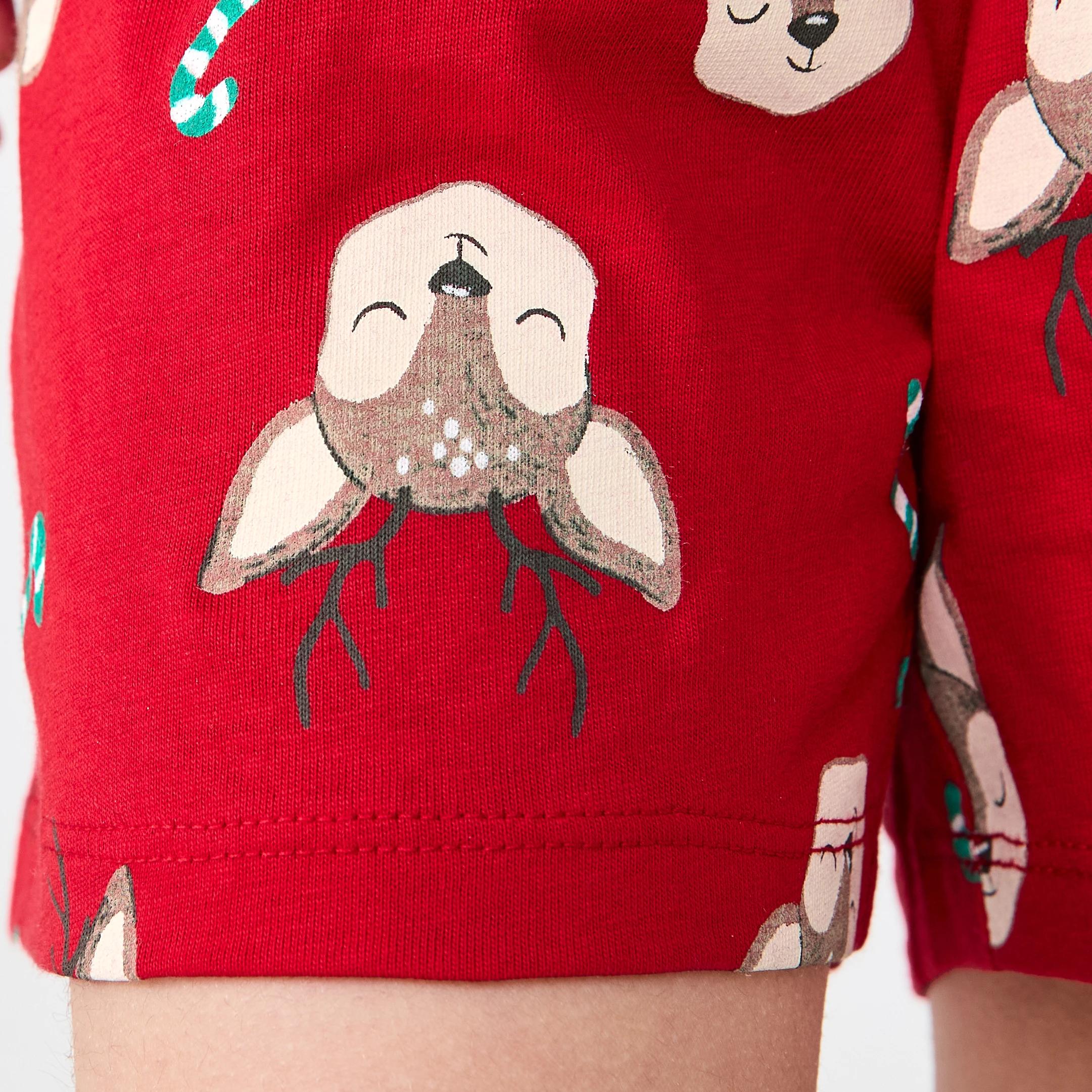 5 Christmas Knit Pyjama Set RED DEER, 5 of 7