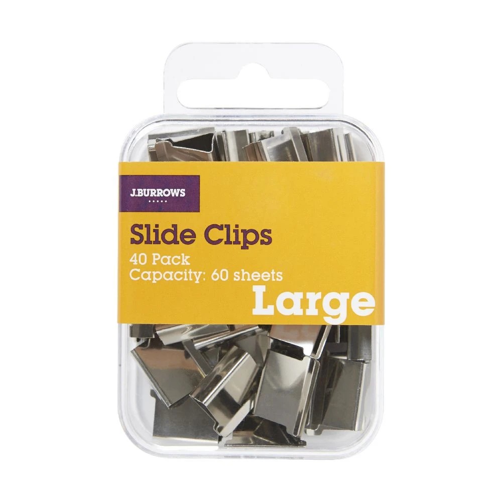 3 J.Burrows Slide Clips Refills Large Silver 40 Pack, 3 of 3