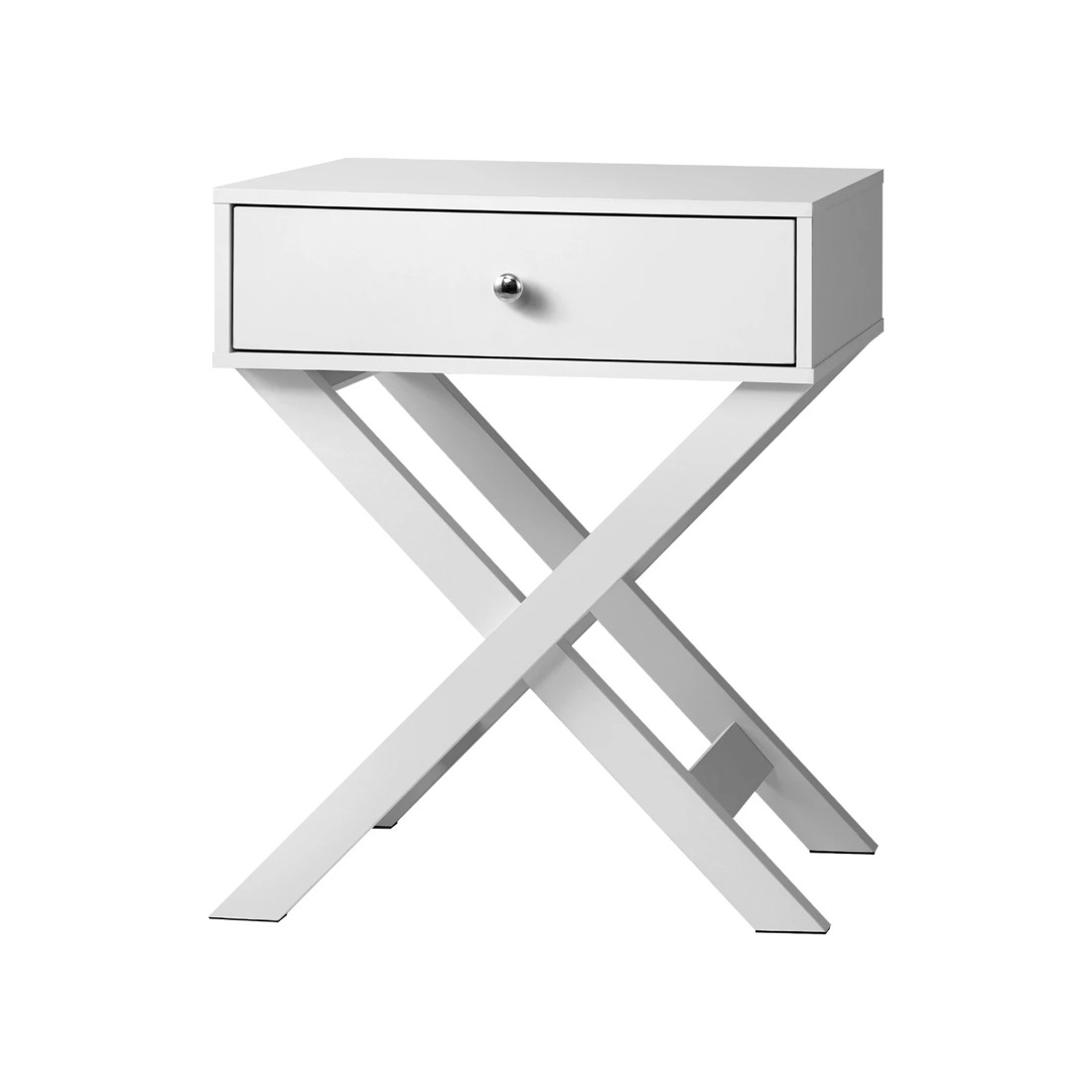 1 Oikiture Bedside Table Drawer Nightstand Side Table Storage Cabinet
 - White, 1 of 10