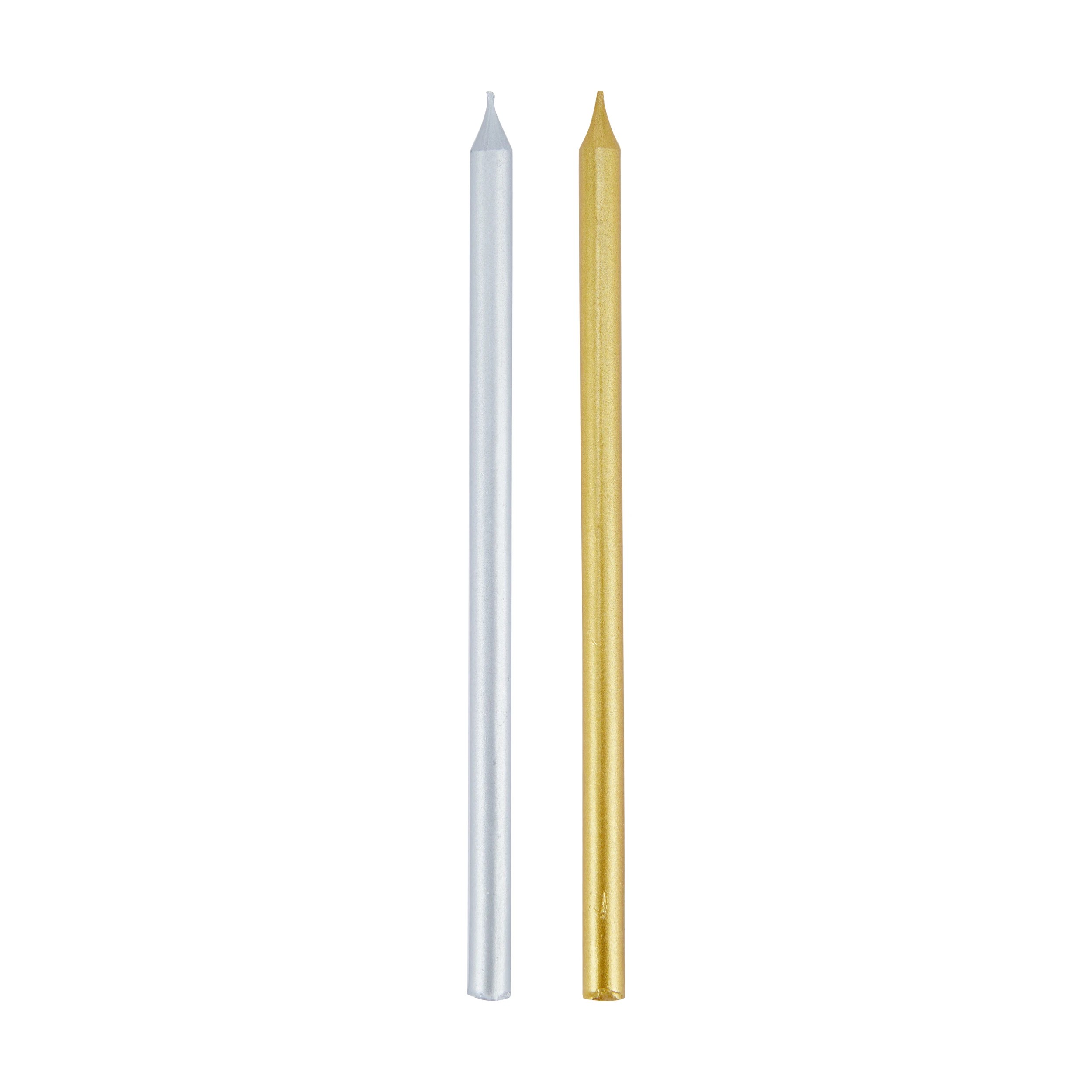 2 12 Pack Tall Metallic Candles, 2 of 3