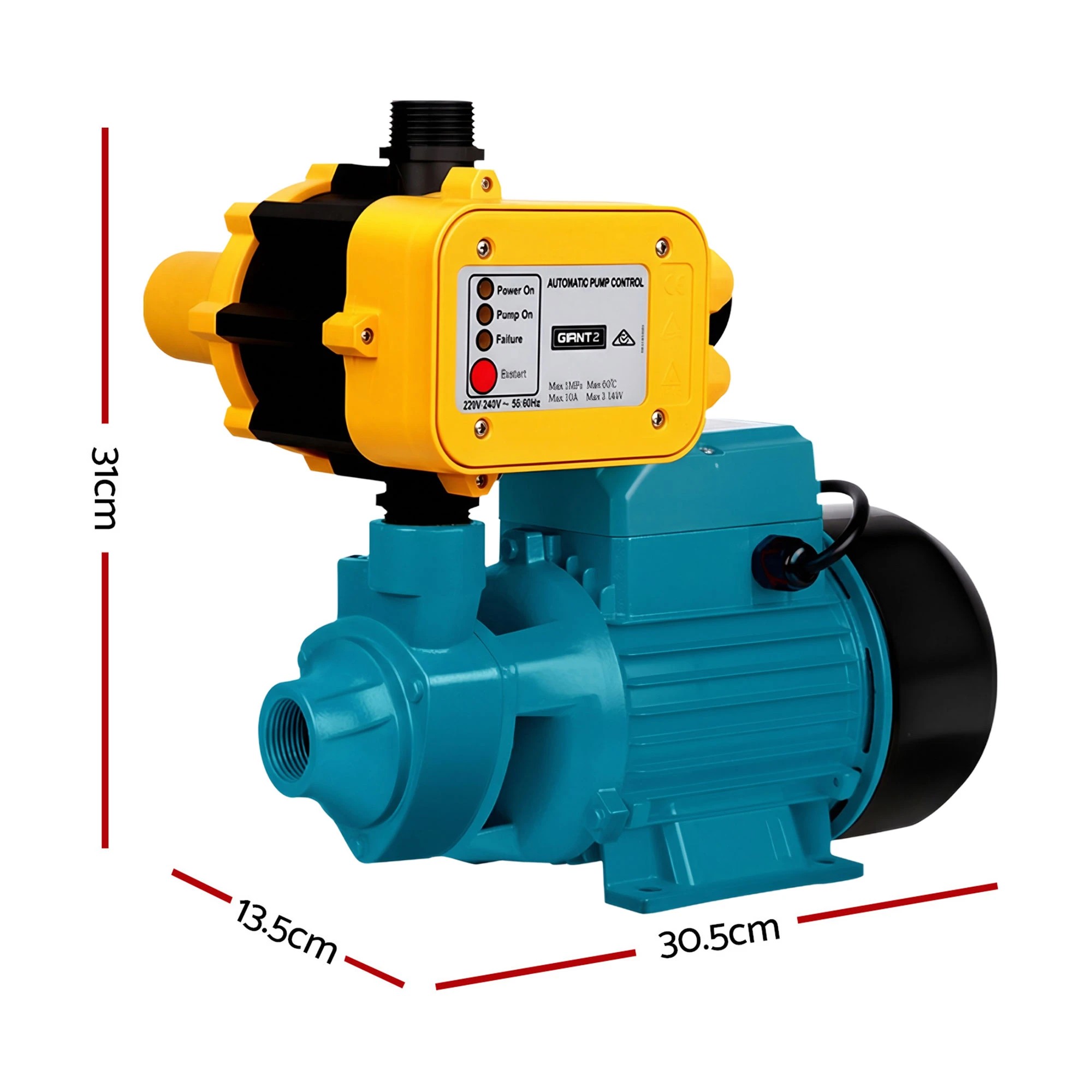 2 Giantz Peripheral Water Pump Garden Boiler Car Wash Auto Irrigation QB80 - Multi, 2 of 6
