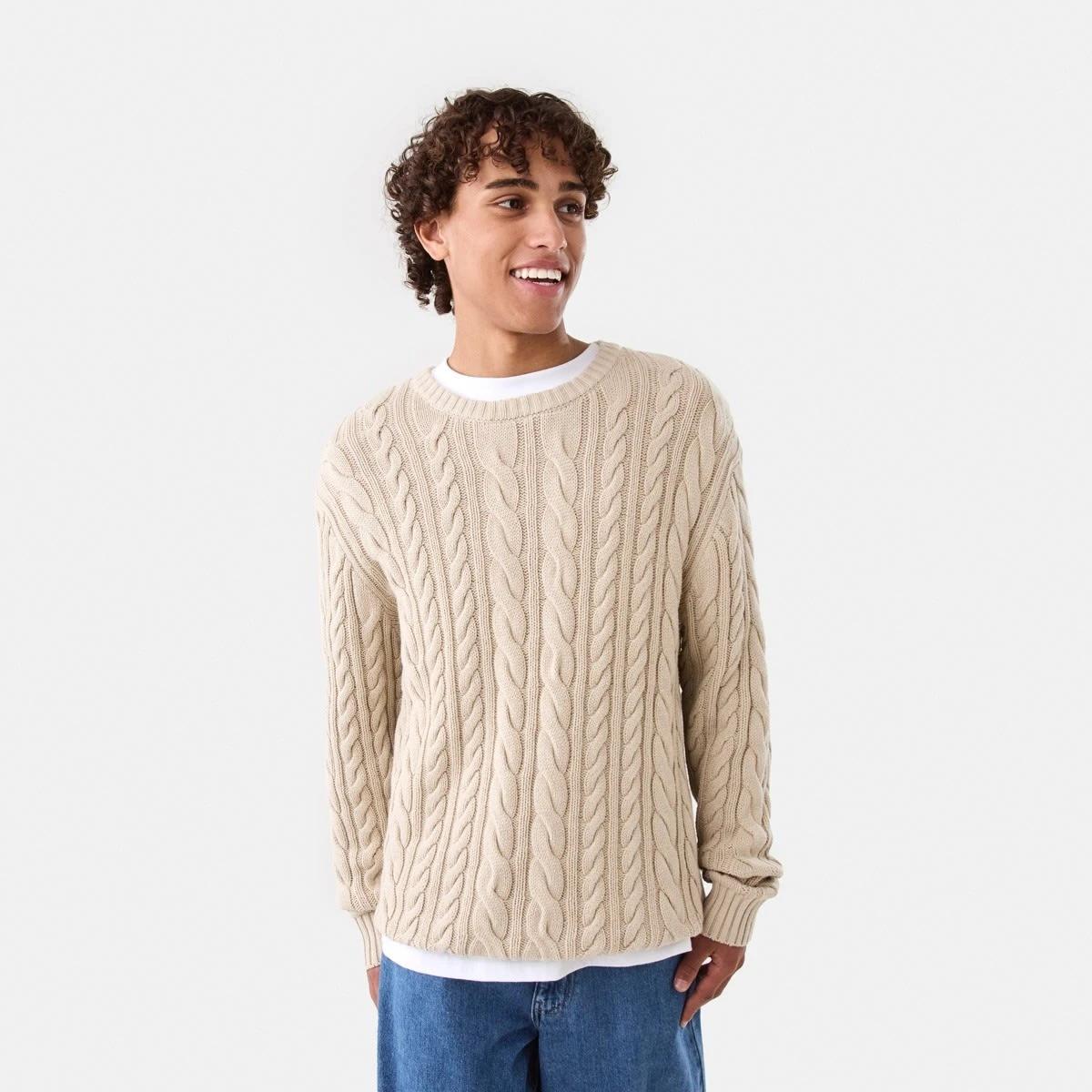 1 Cable Knit Jumper Bge String, 1 of 9