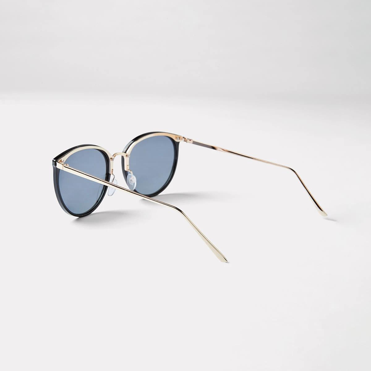 2 Thin Frame Cat Eye Sunglasses Black, 2 of 7