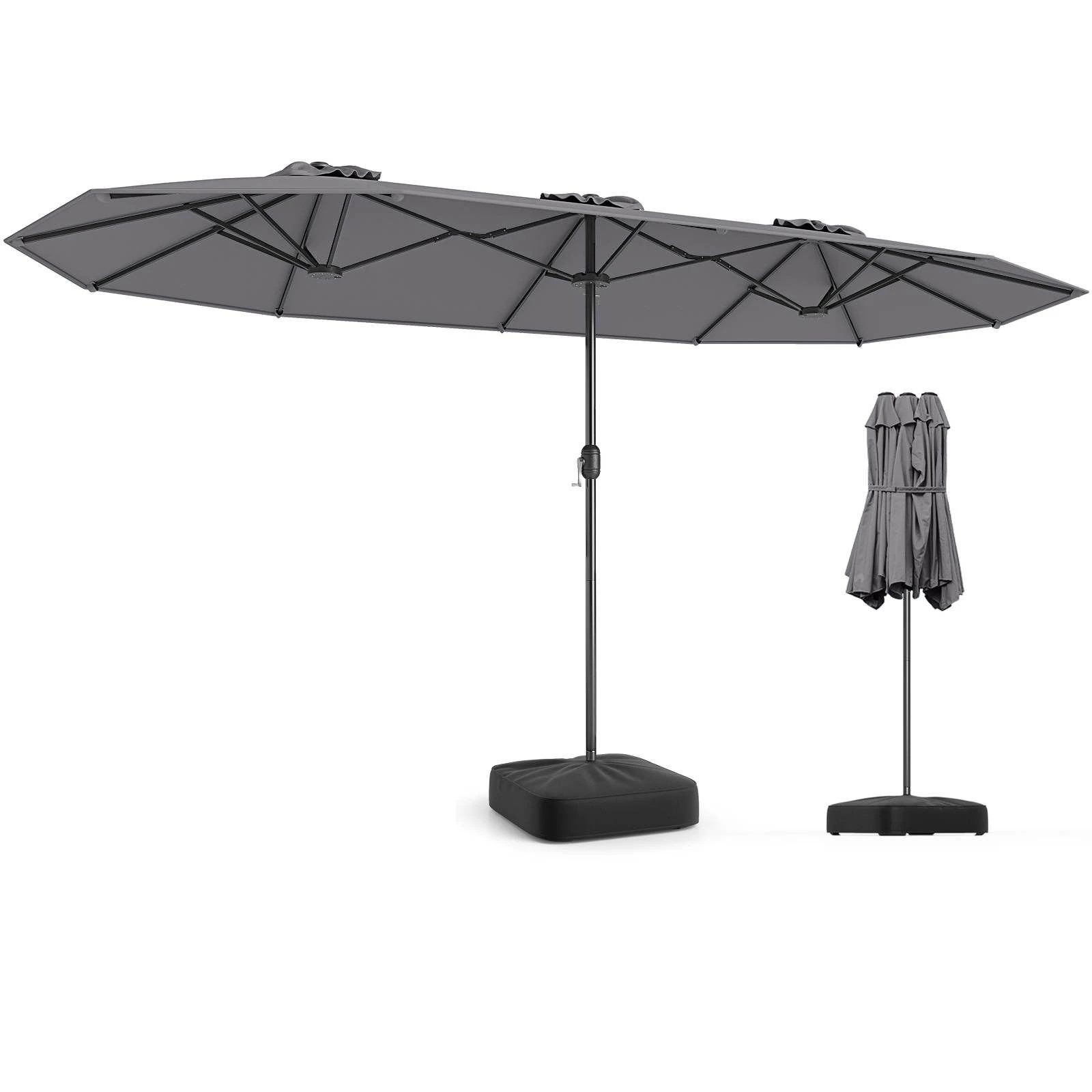 1 Costway Double-sided Patio Umbrella Extra Large Twin Table Umbrella, 1 of 6