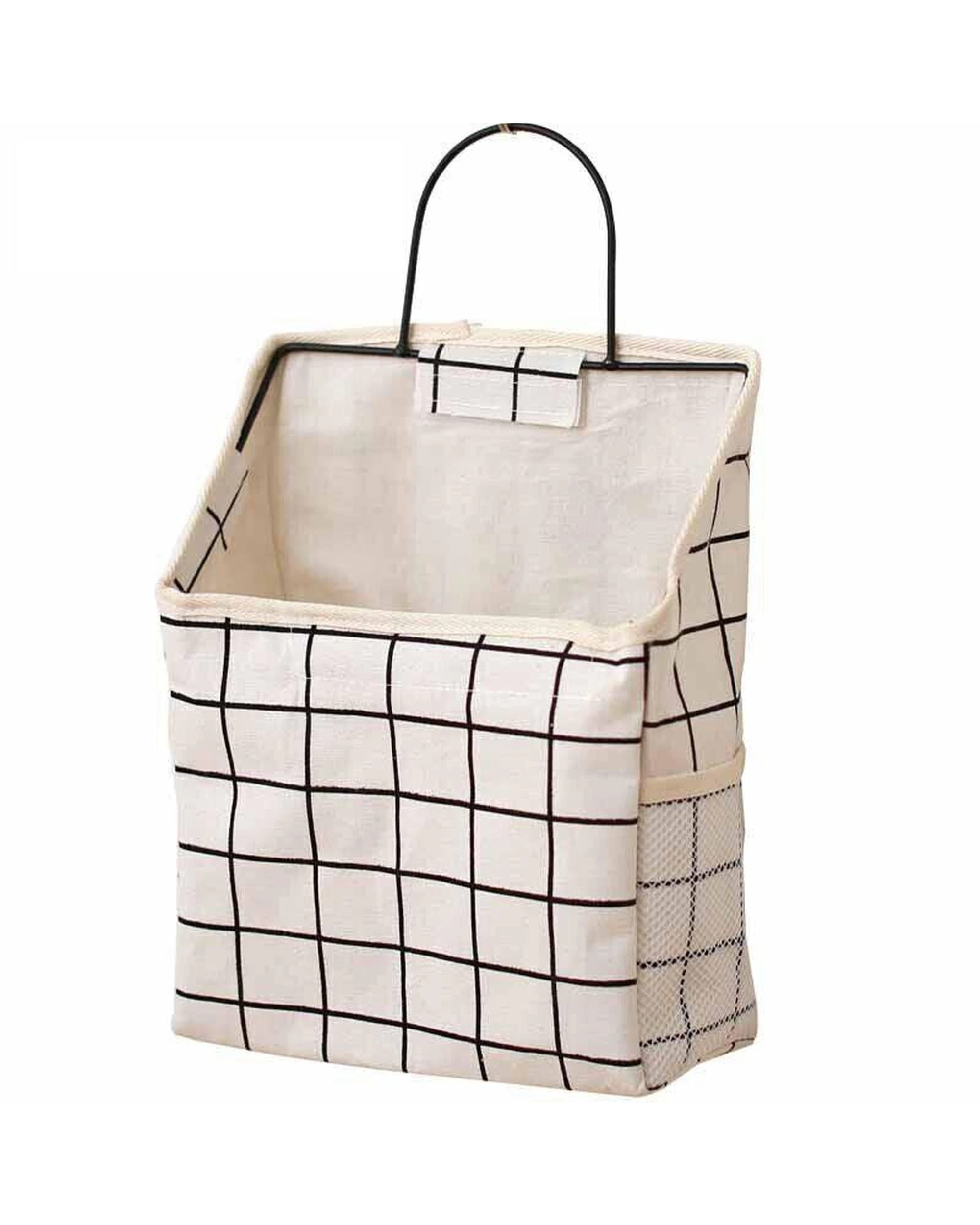 Aimall Wall Hanging Storage Bag Wardrobe Organiser White Grid Pattern ...