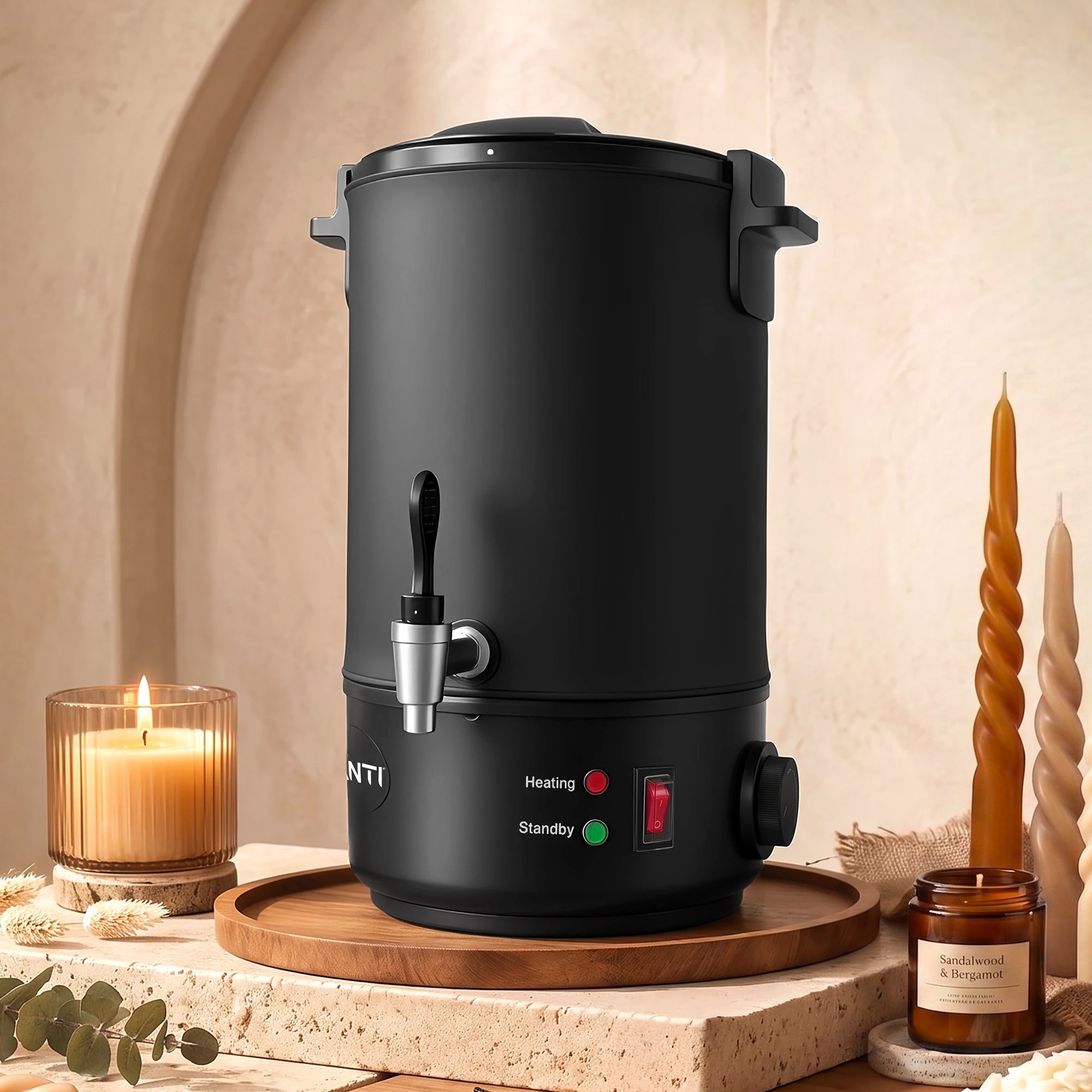 9 Devanti 6L Wax Melter Candle 1520W Making Melting Pot Furnace Pour Spout - Black, 9 of 9