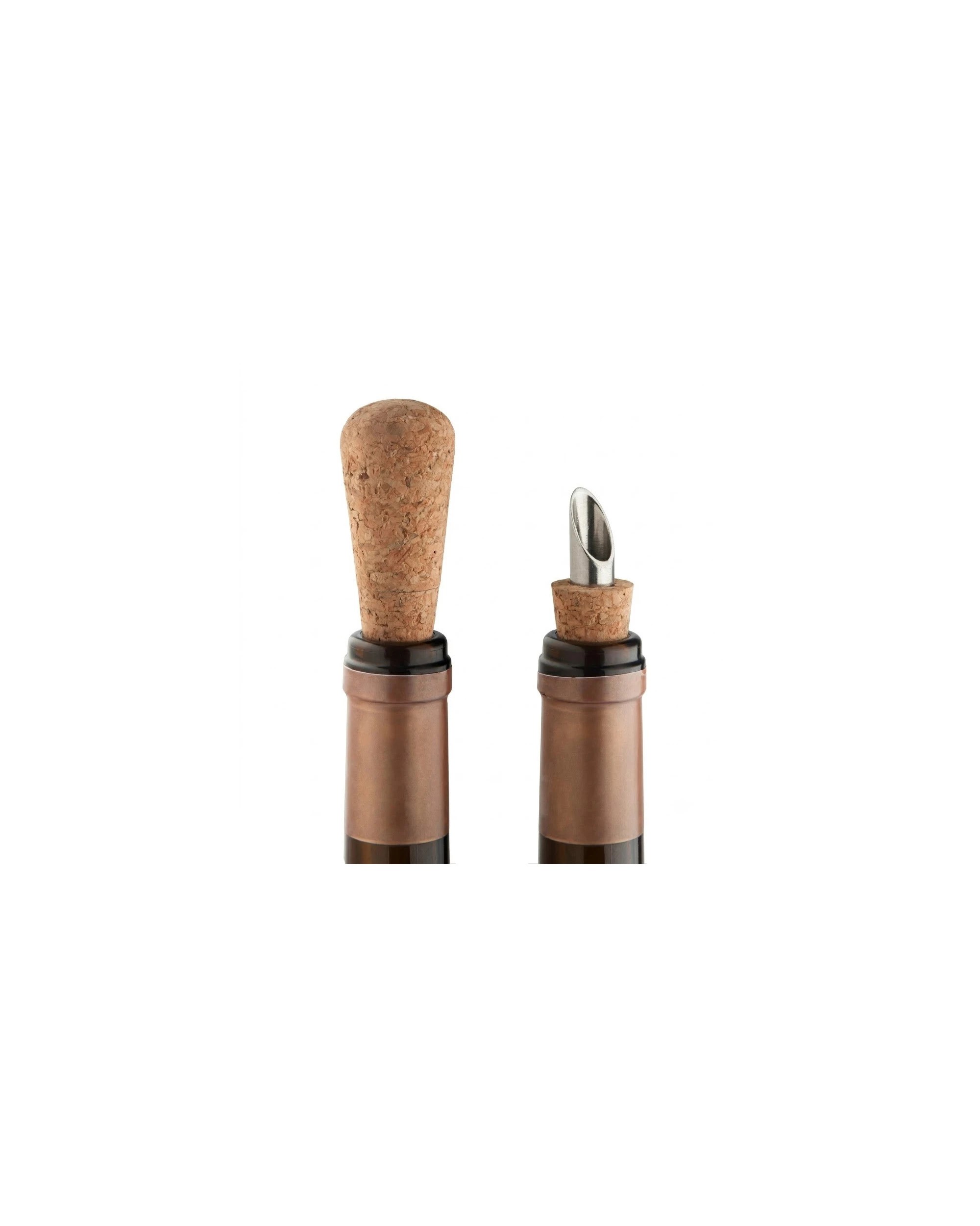 1 Final Touch 2pc Cork Bottle Stopper and Pourer Spout Spirits Barware - Multi, 1 of 2