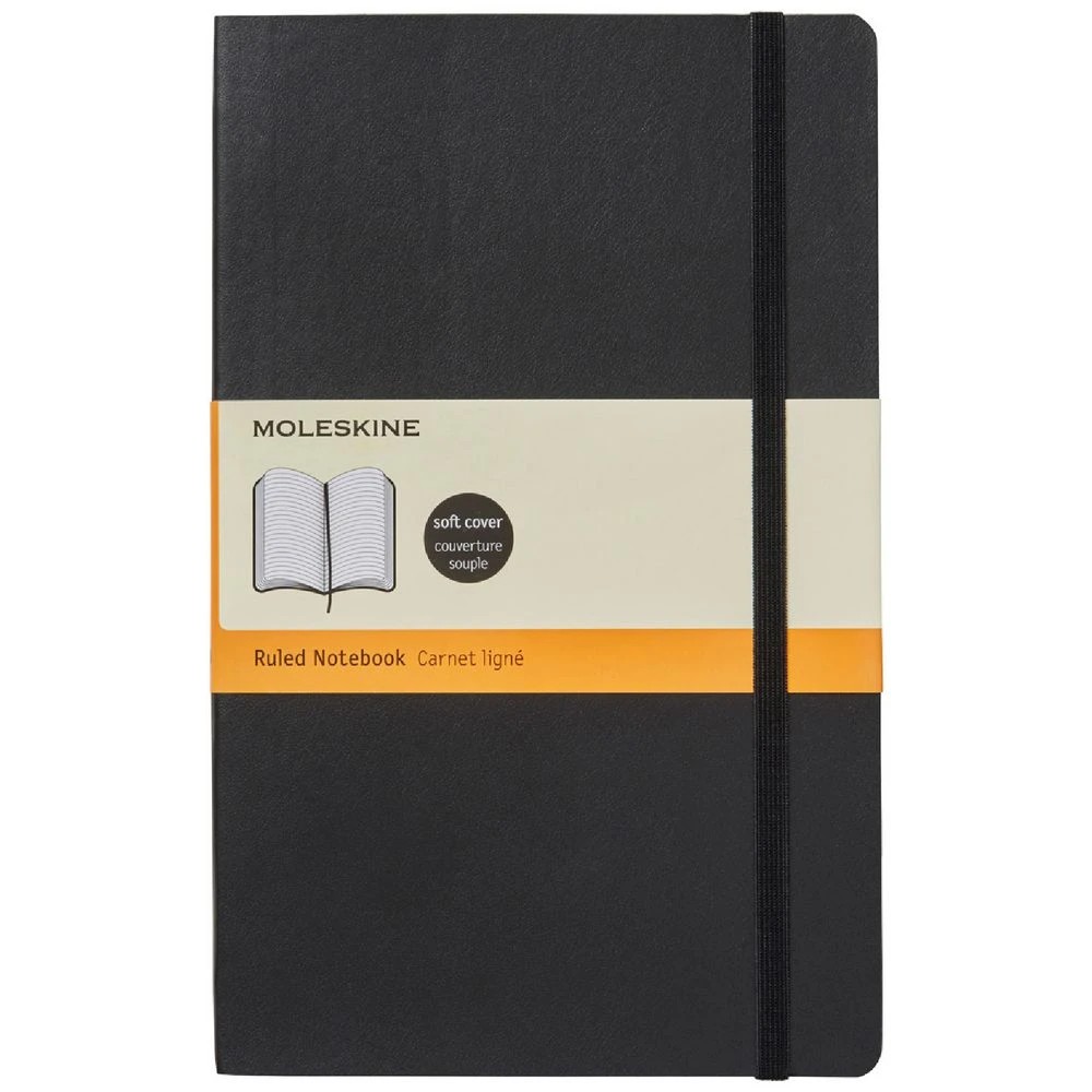 1 Moleskine Classic Soft Cover Ruled Large Notebook Black, 1 of 1