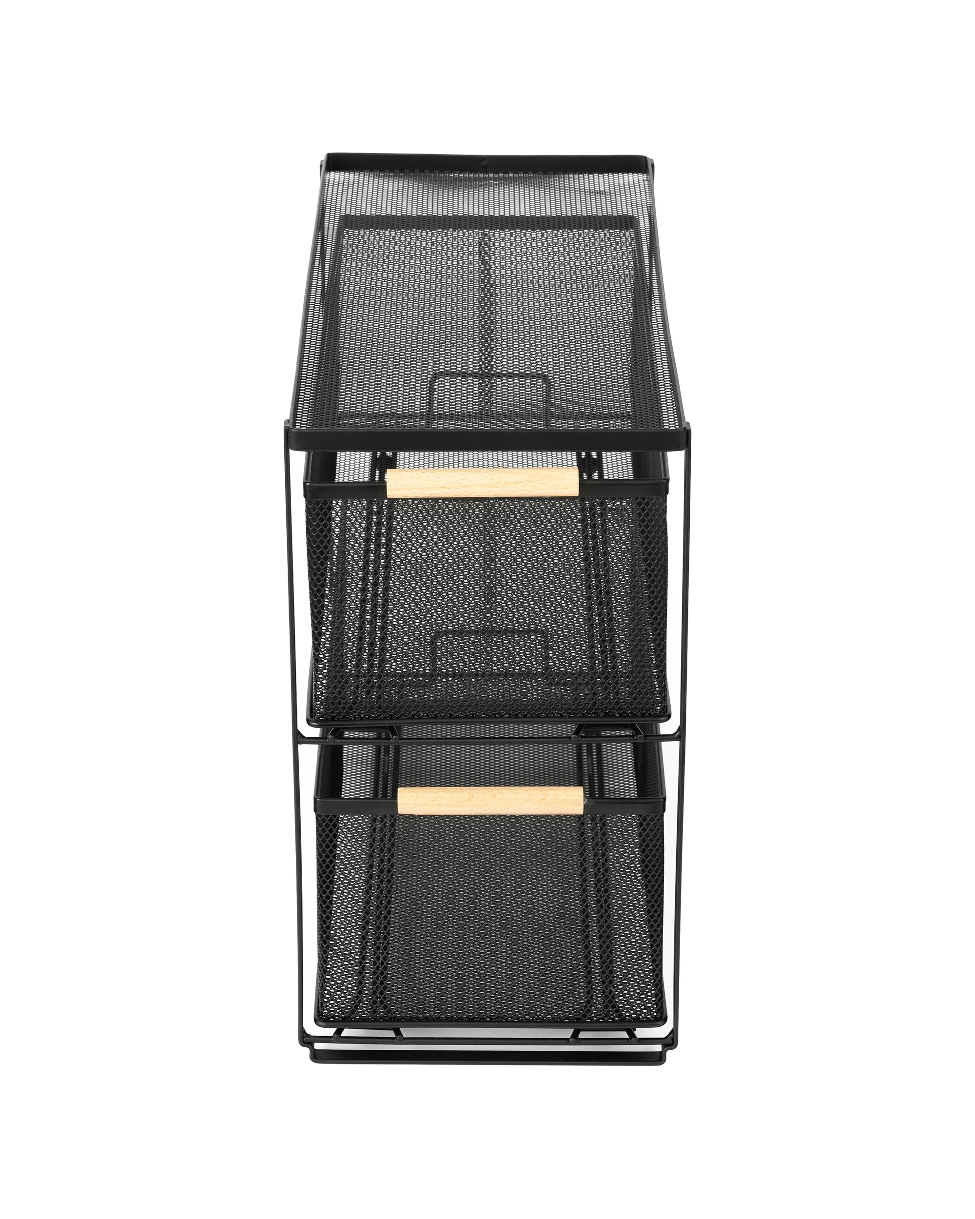 3 2 Drawer Mesh Organiser - Black, 3 of 5
