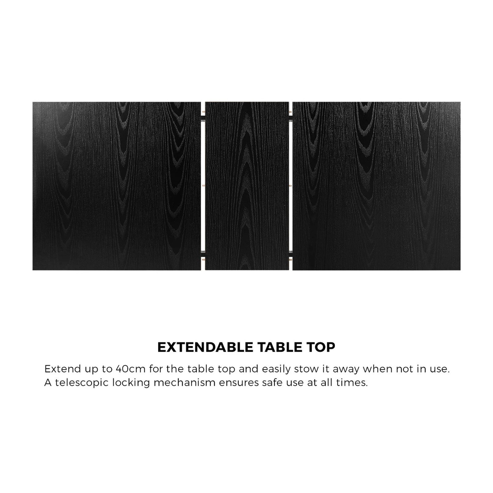 5 Oikiture 5pc Extenable Dining Table and Chairs Wooden Dining Set Ratten - Black, 5 of 10