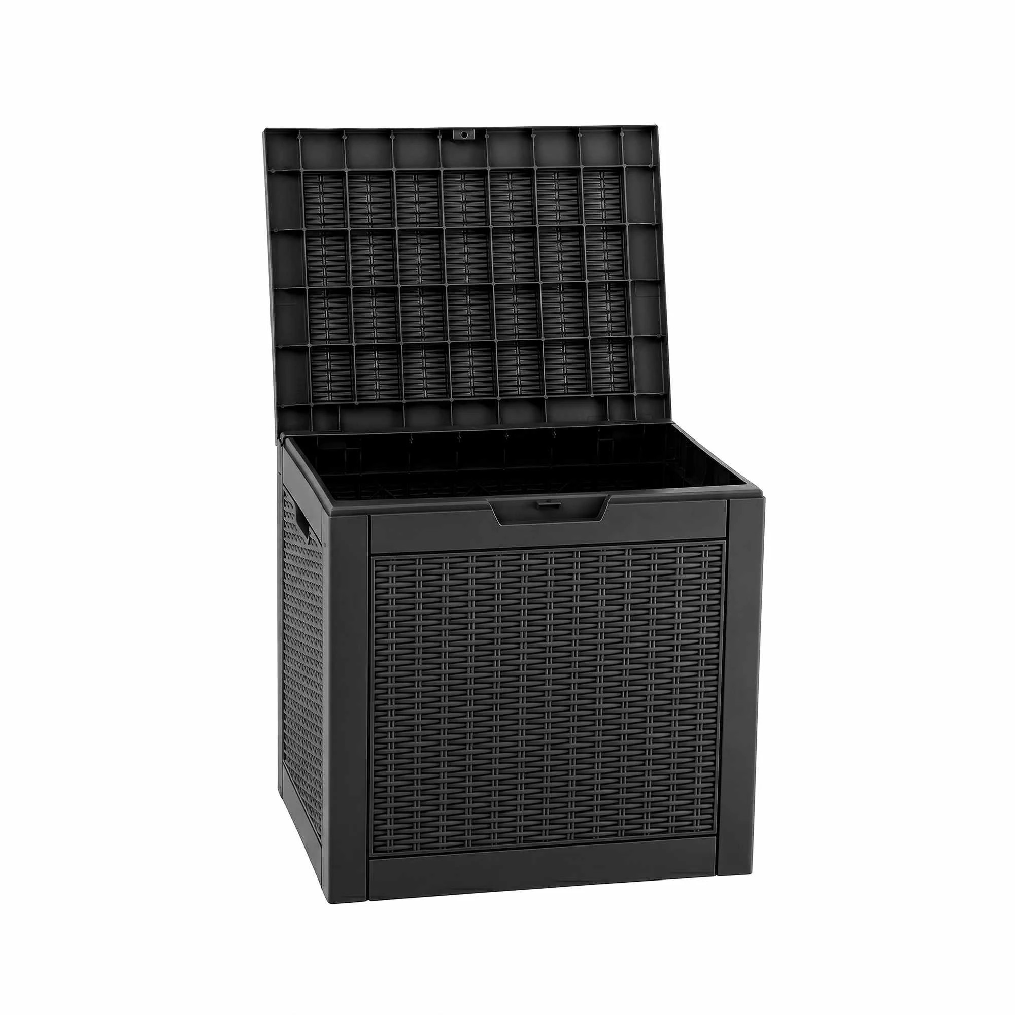 4 Gardeon Outdoor Storage Box 118L Container Lockable Garden Toy Tool Rattan-Texture - Black, 4 of 8