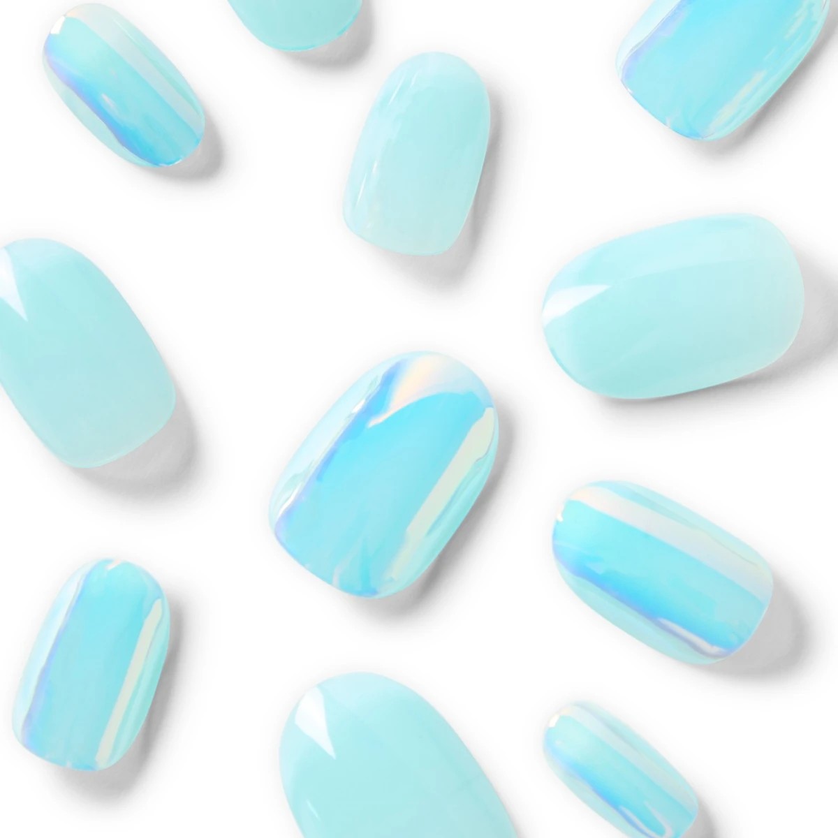 3 OXX Cosmetics 24 Pack Artificial Nails with Adhesive - Oval Shape, Blue, 3 of 6