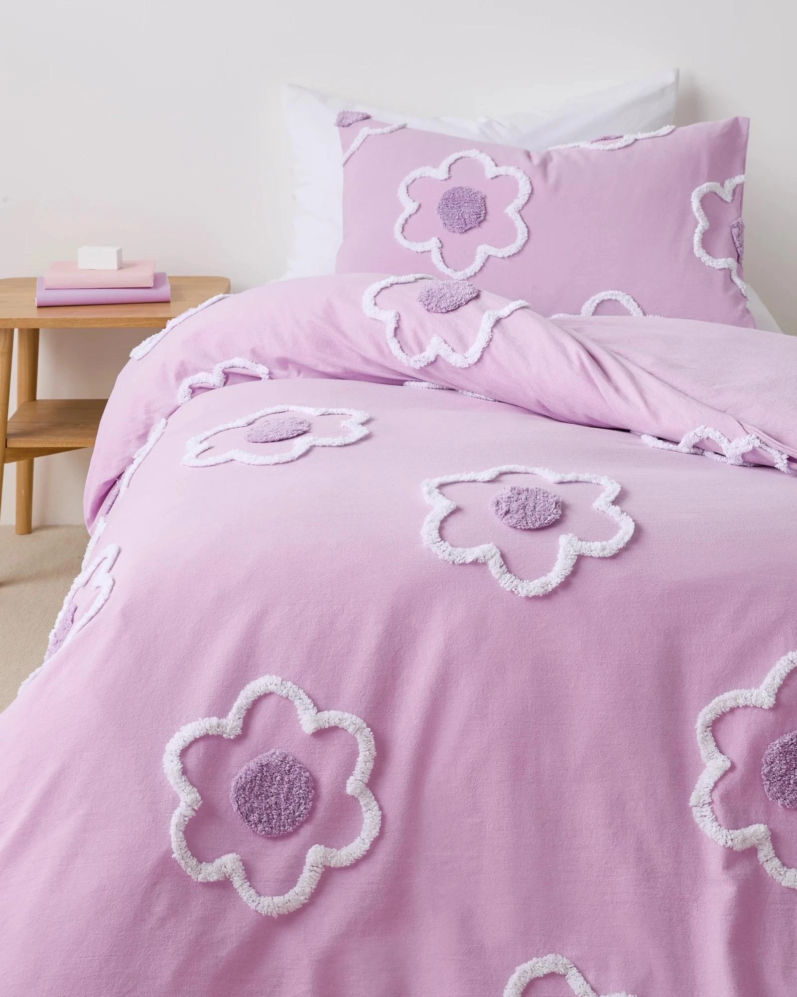 1 Target Indi Floral Tufted Quilt Cover Set - Single Bed - Purple, 1 of 3