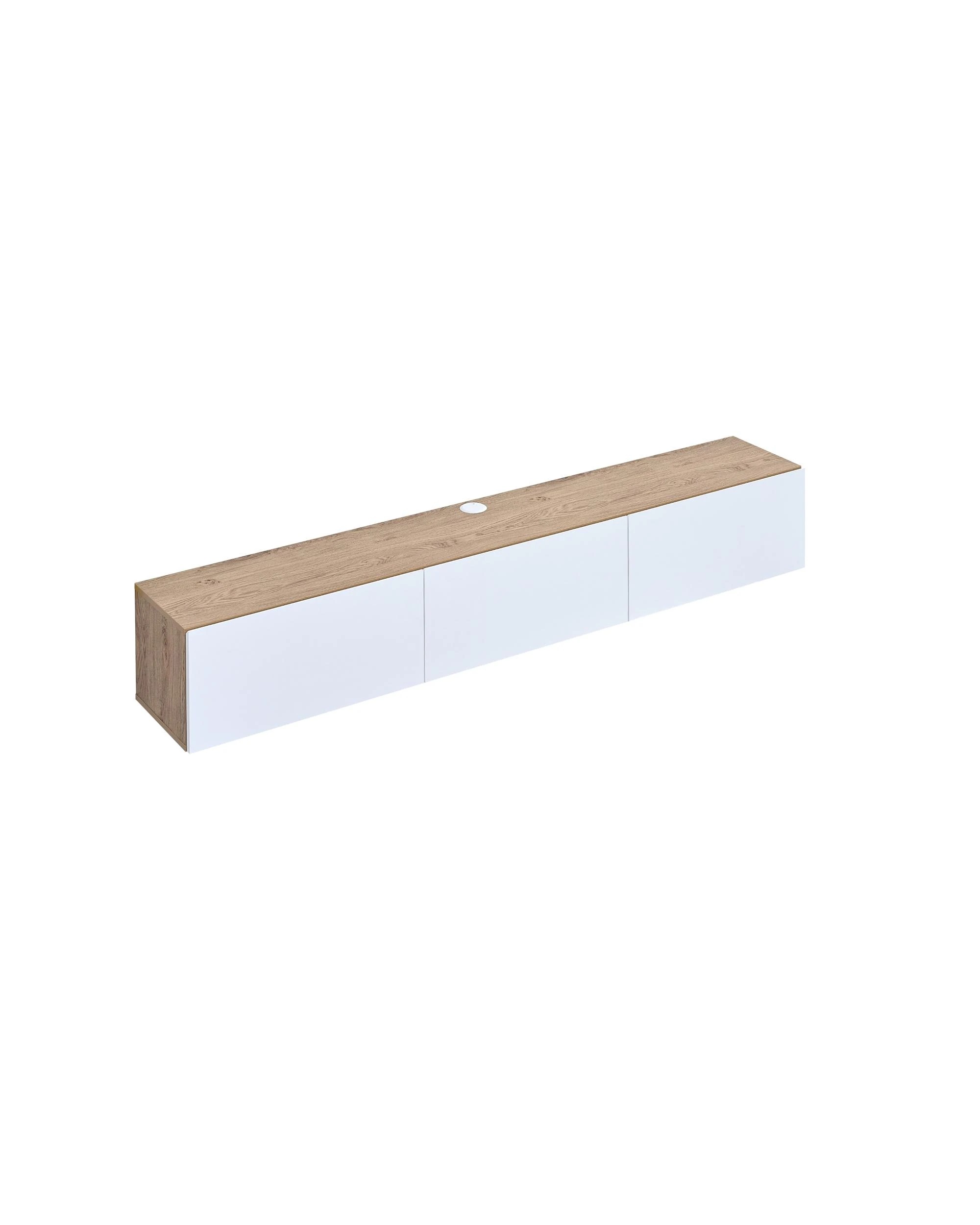 1 Kodu Wall Mount Entertainment TV Unit Floating 3 Doors 180cm - White, 1 of 7