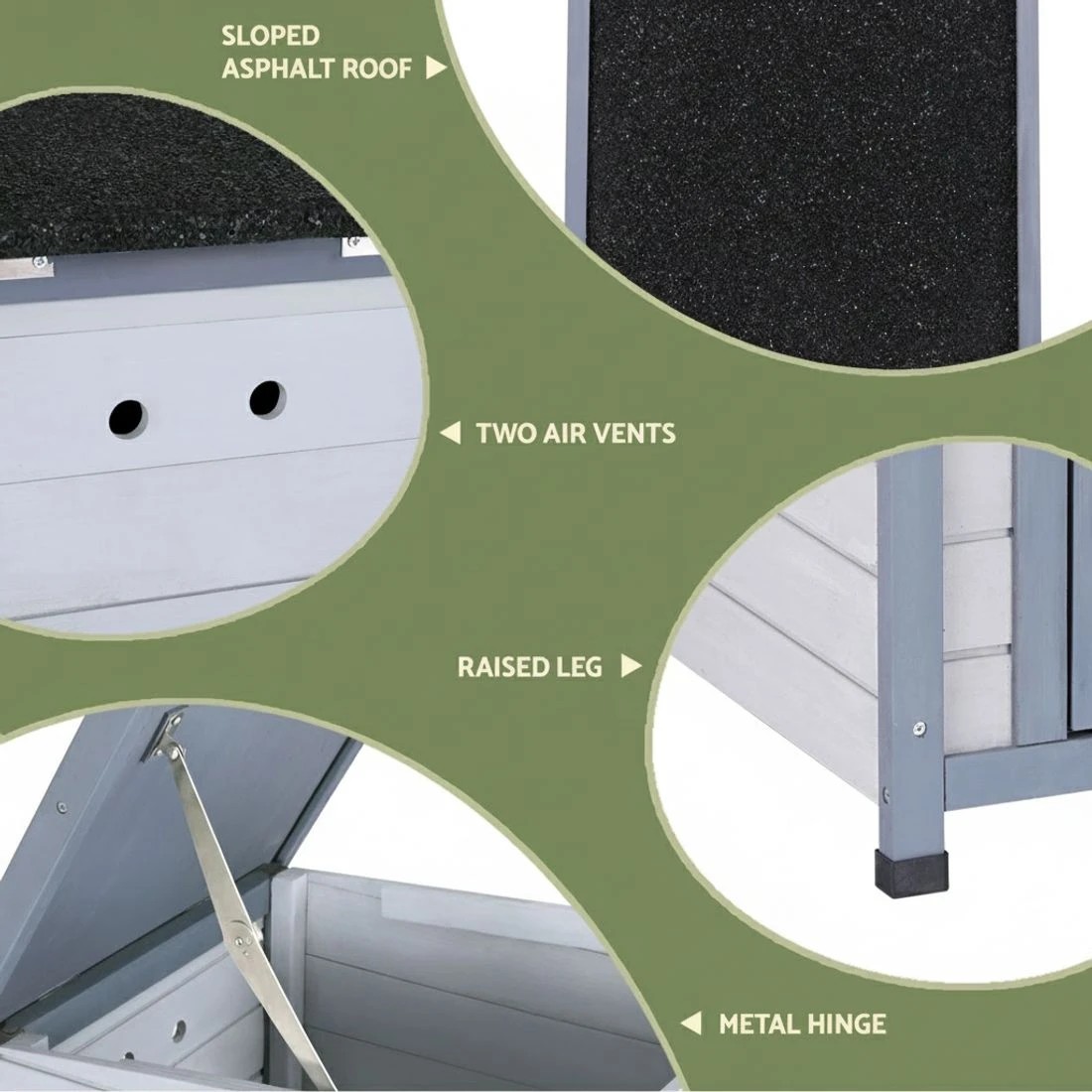 6 i.Pet Rabbit Hutch Outdoor Cat House Wooden Shelter Condo Small Enclosure - Multi, 6 of 6