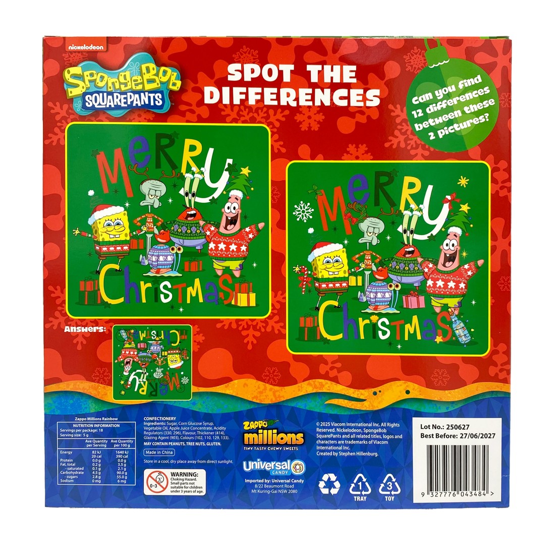 3 Nickelodeon SpongeBob SquarePants Surprise Countdown Calendar 90g, 3 of 3