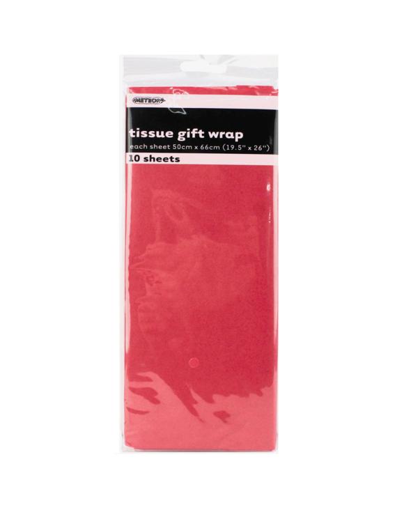 Unique Bright Tissue Paper 10 Sheets - Red