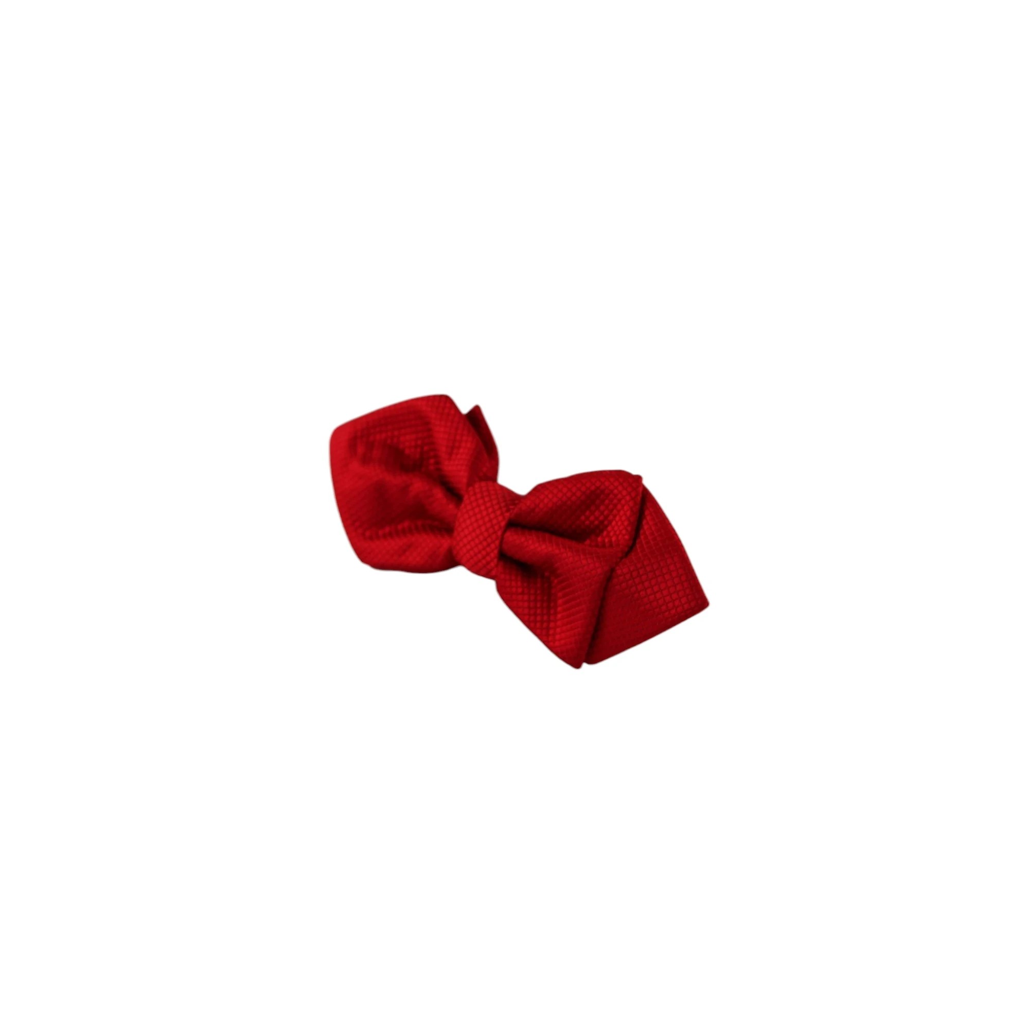 4 Zasel Mens Red Diamond Shaped Checkered Bow Tie - Red, 4 of 4