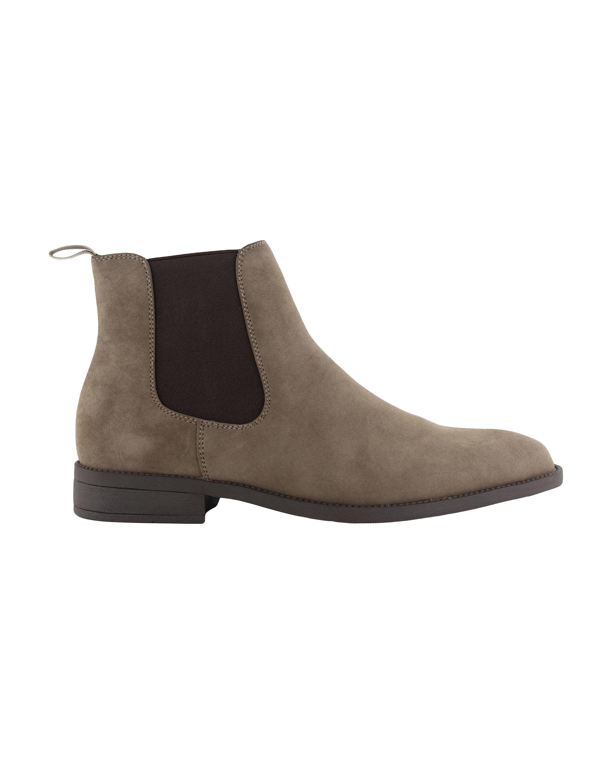 1 Gusset PU Suede Boots Stone, 1 of 4