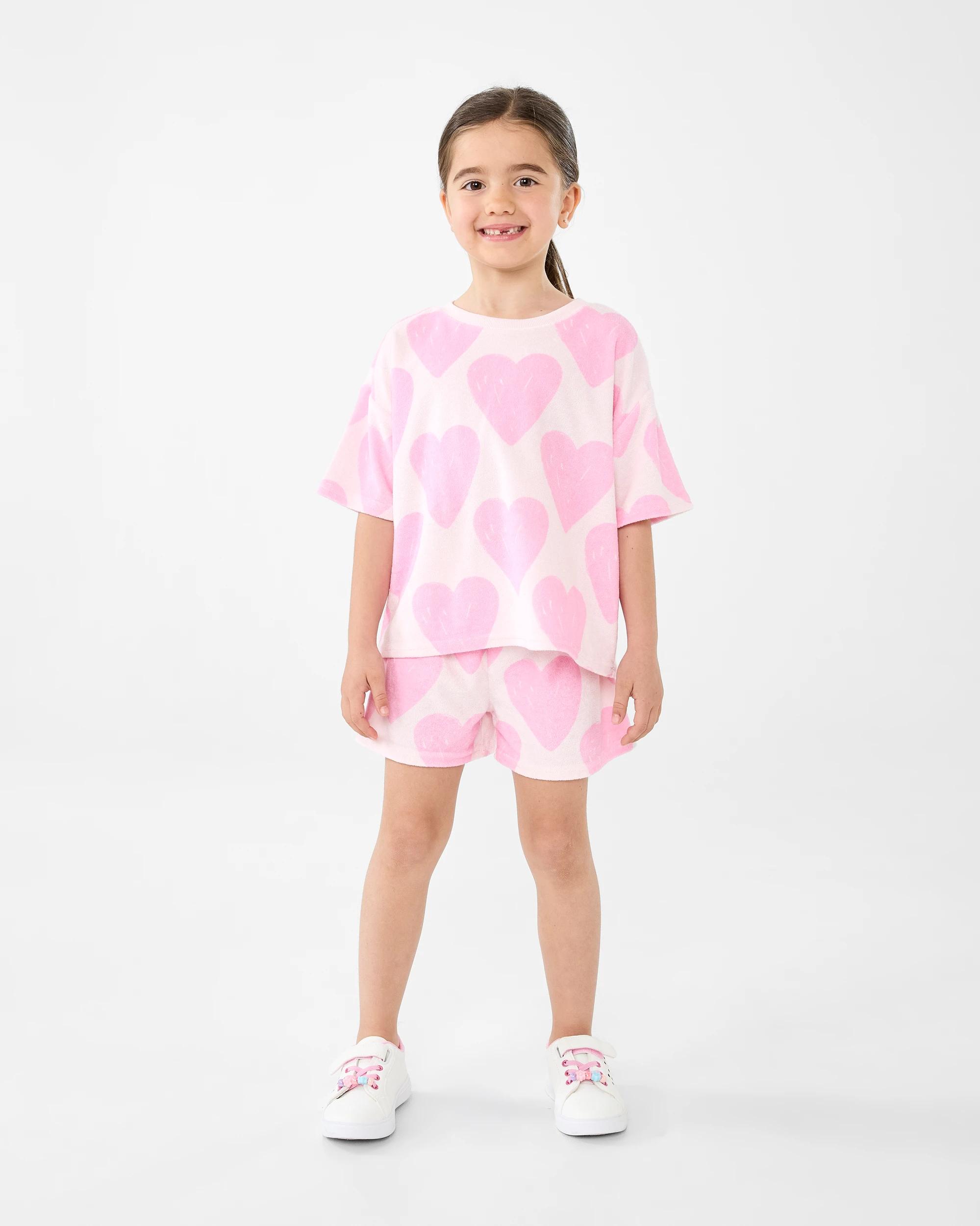 5 Oversized Terry T-shirt Pnk Hrts, 5 of 6