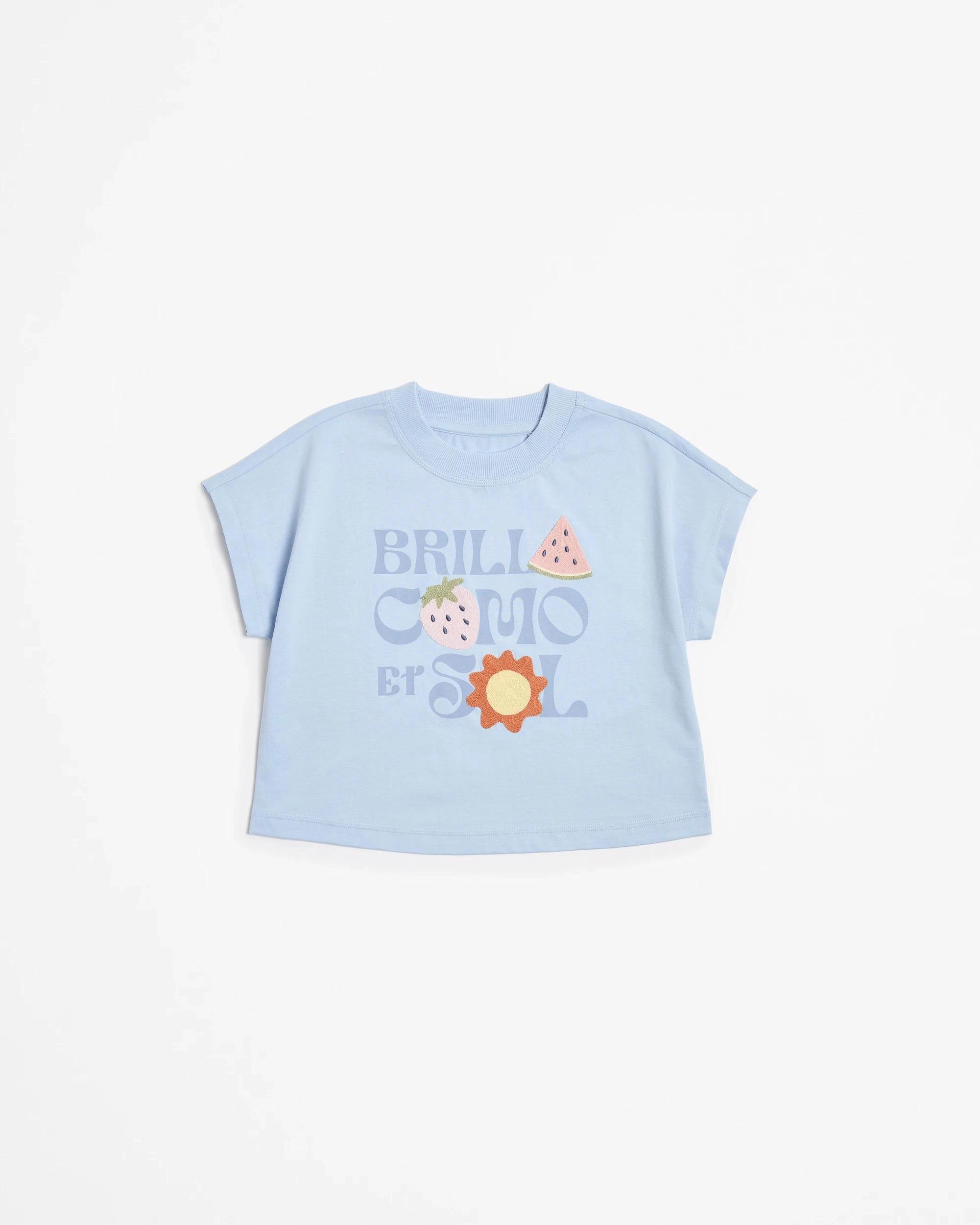 4 Target Australian Cotton Extended Shoulder Applique T-shirt BLUE FRUIT, 4 of 5