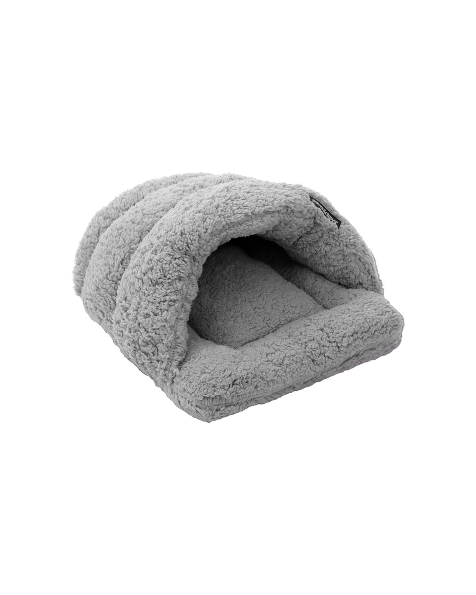 3 Paws & Claws Sherpa Igloo Pet Dog Cat Soft Bed 58x44cm - Grey, 3 of 6