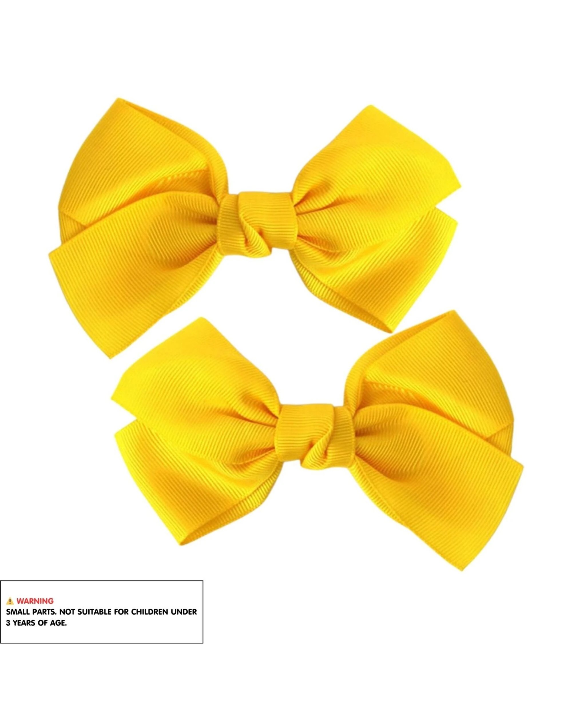 2 Party Planet Ribbon Bow Hair Clips Pack of 2 - Yellow, 2 of 3
