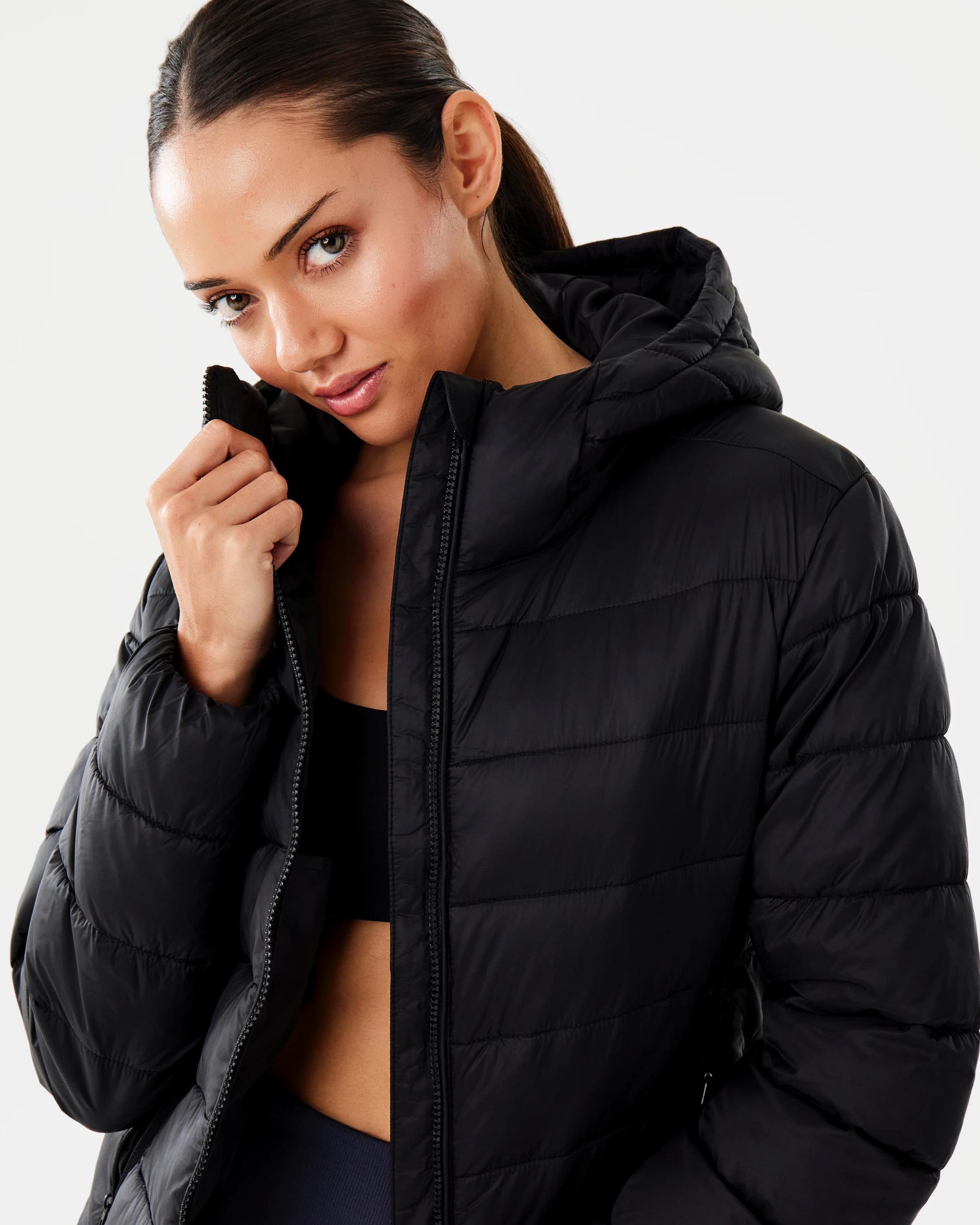 6 Active Womens Packable Puffer Jacket Black, 6 of 9